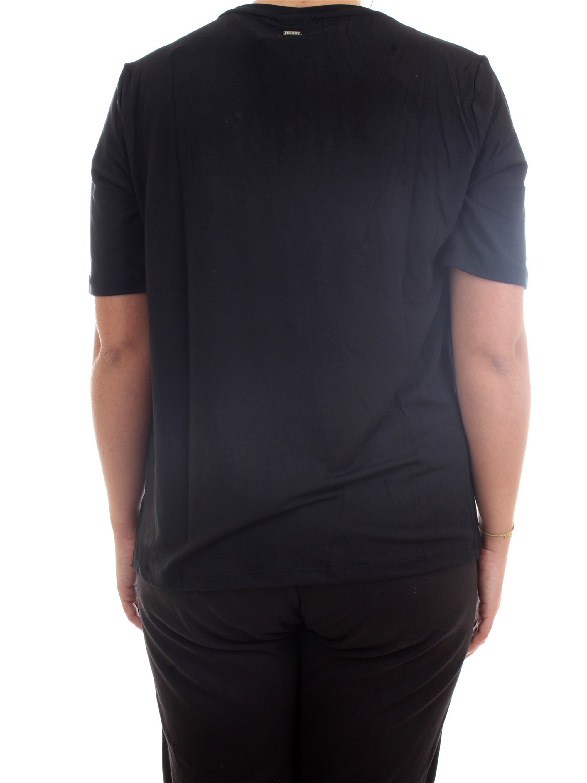 FREDDY S1WSLT5 Black Clothing Woman T-Shirt/Polo FREDDY S1WSLT5 Black Clothing Woman T-Shirt/Polo