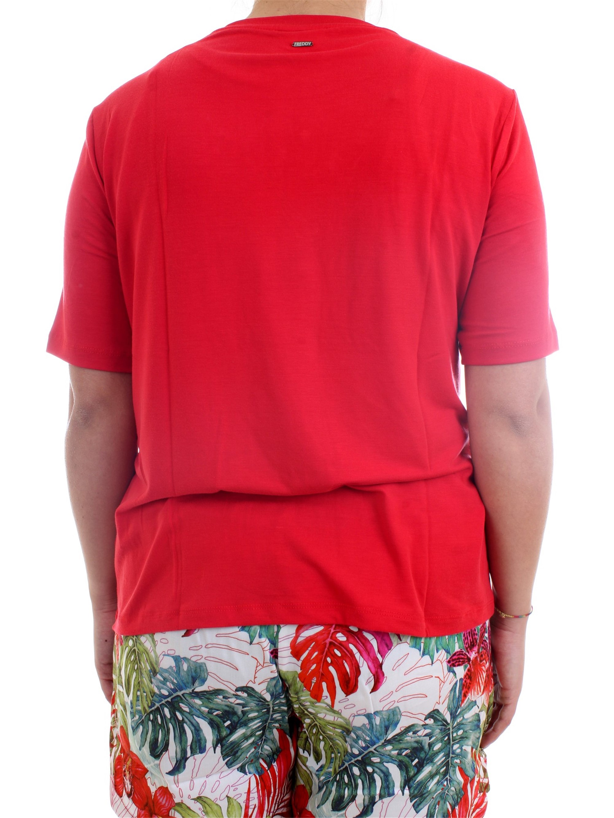 FREDDY S1WSLT5 Red Clothing Woman T-Shirt/Polo FREDDY S1WSLT5 Red Clothing Woman T-Shirt/Polo