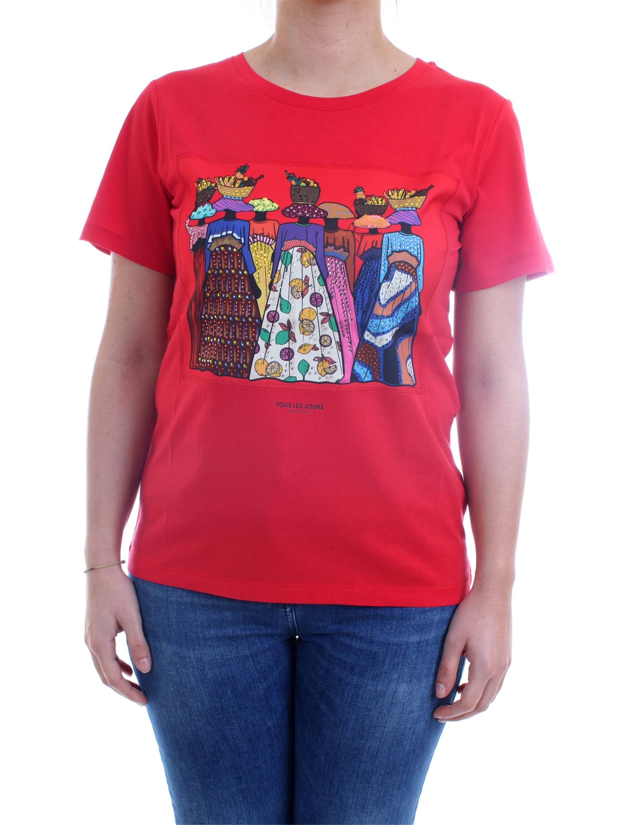 NENETTE - TOUS LES JOURS 31TJ-DUCK Red Clothing Woman T-Shirt/Polo NENETTE - TOUS LES JOURS 31TJ-DUCK Red Clothing Woman T-Shirt/Polo