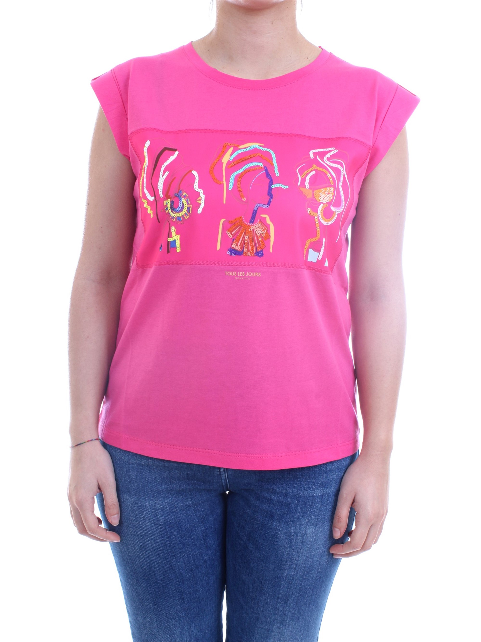 NENETTE - TOUS LES JOURS 31TJ-DINGO Fuchsia Clothing Woman T-Shirt/Polo NENETTE - TOUS LES JOURS 31TJ-DINGO Fuchsia Clothing Woman T-Shirt/Polo