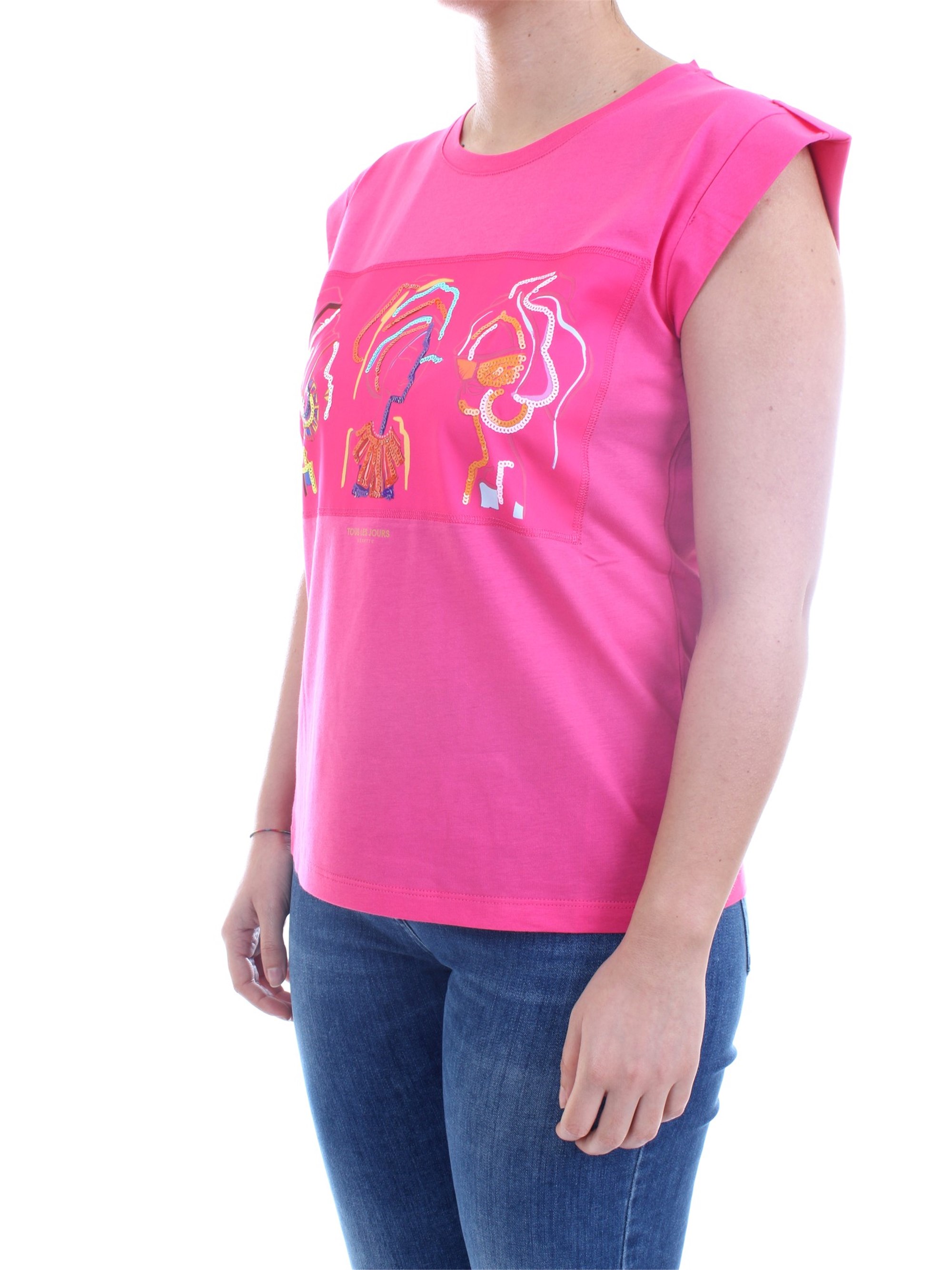 NENETTE - TOUS LES JOURS 31TJ-DINGO Fuchsia Clothing Woman T-Shirt/Polo NENETTE - TOUS LES JOURS 31TJ-DINGO Fuchsia Clothing Woman T-Shirt/Polo
