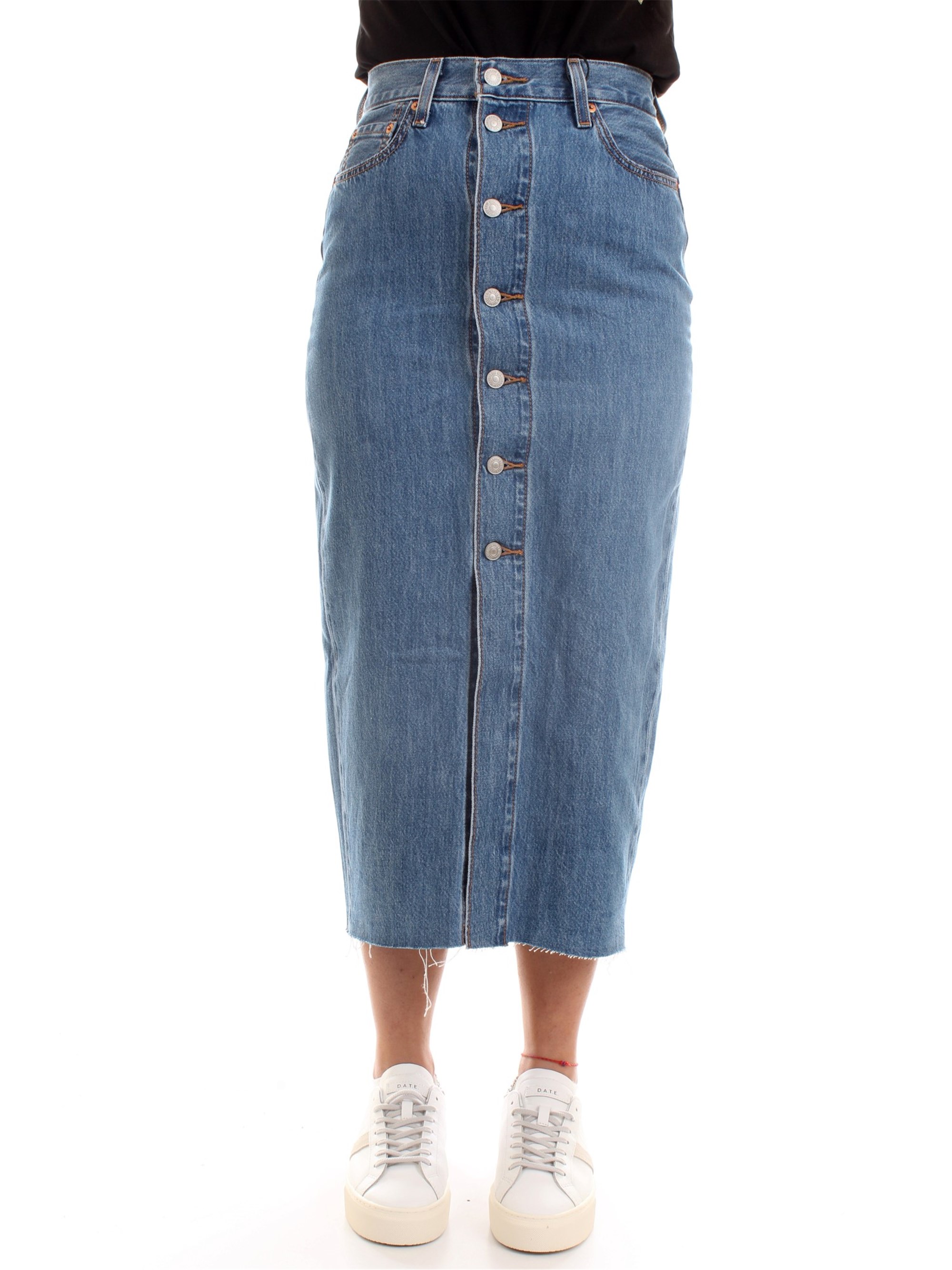 LEVI'S 85874 Medium blue Clothing Woman Skirt LEVI'S 85874 Medium blue Clothing Woman Skirt