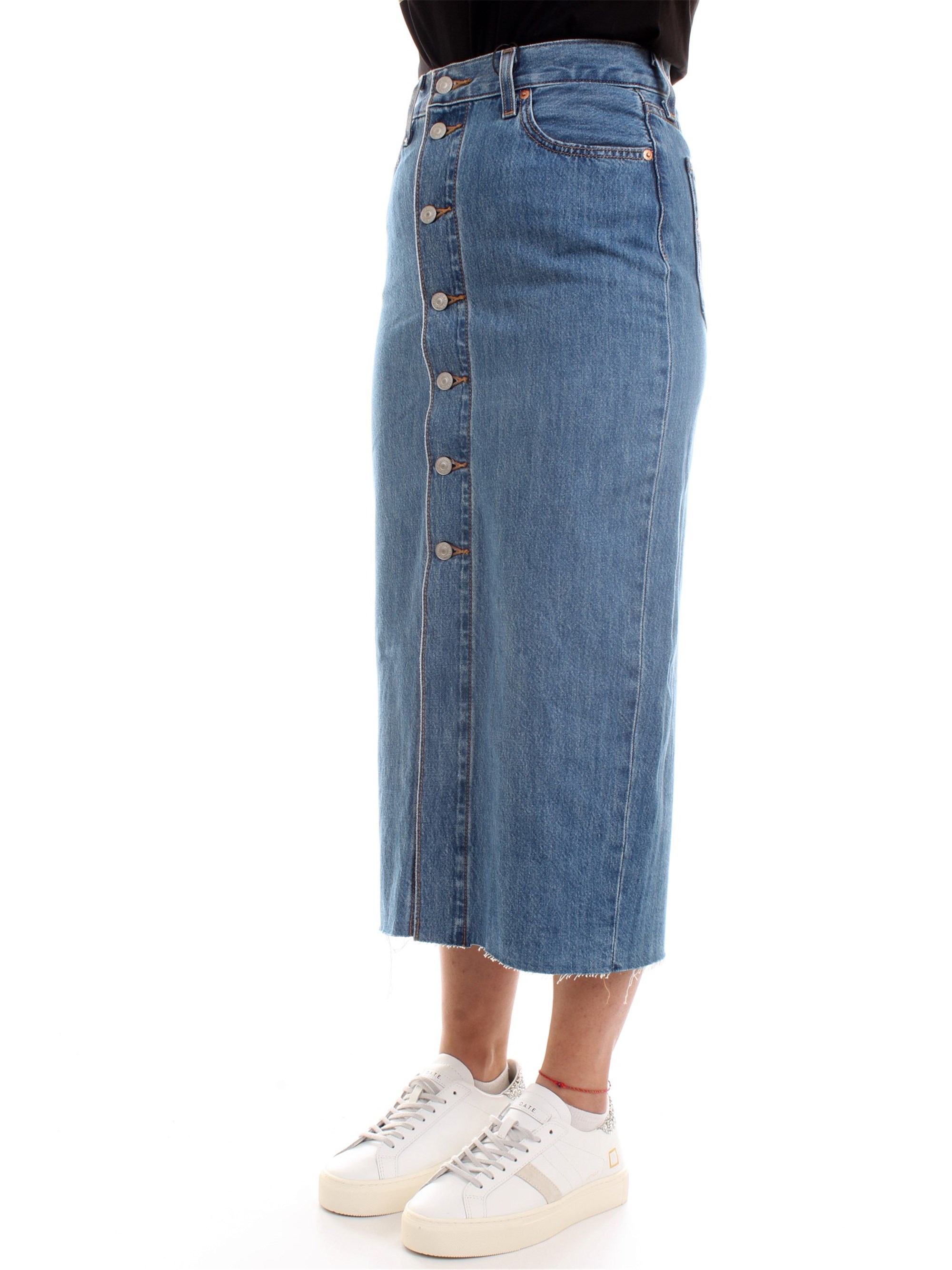 LEVI'S 85874 Medium blue Clothing Woman Skirt LEVI'S 85874 Medium blue Clothing Woman Skirt
