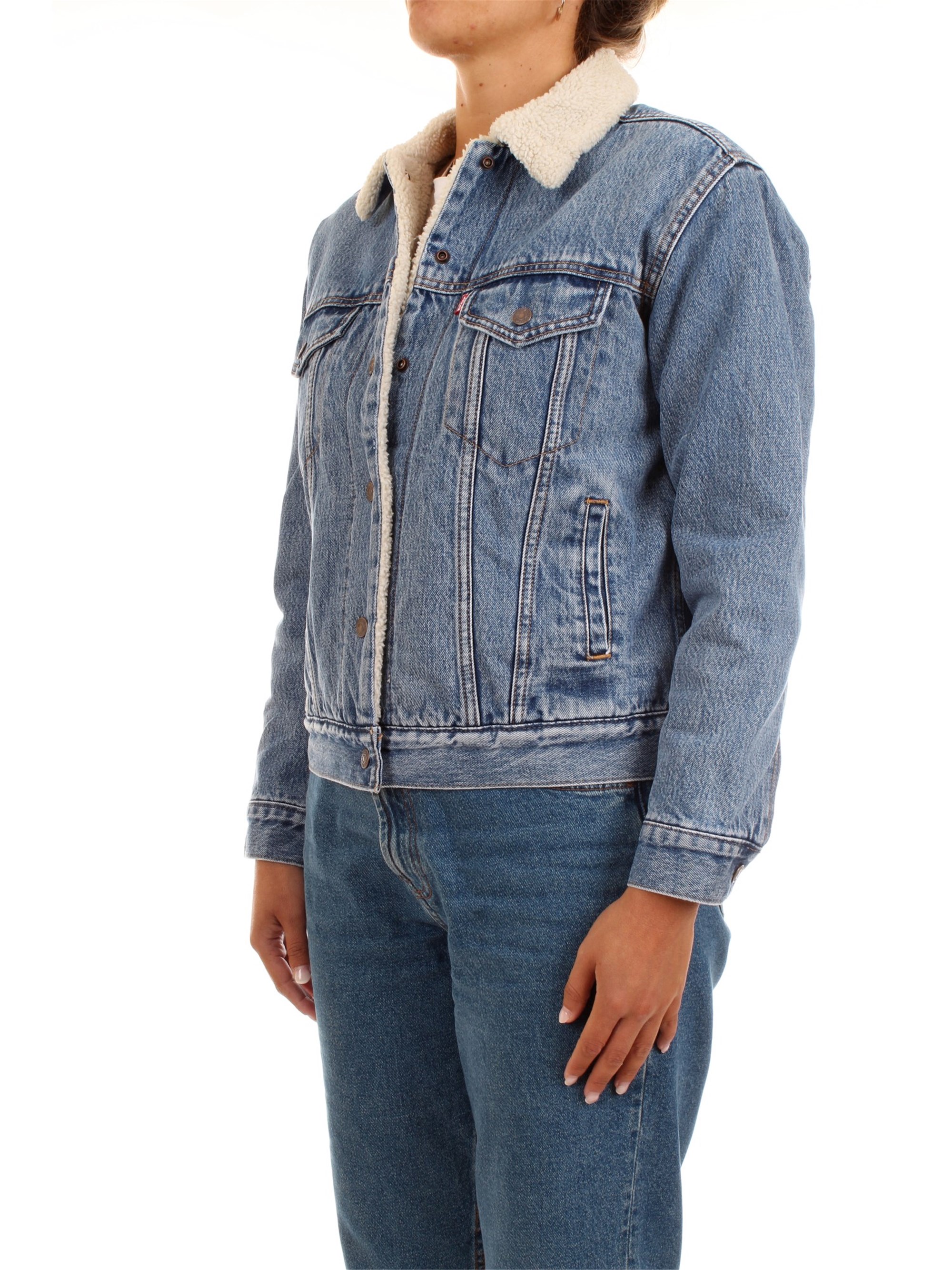 LEVI'S 36137-0005 Light blue Clothing Woman Jacket LEVI'S 36137-0005 Light blue Clothing Woman Jacket