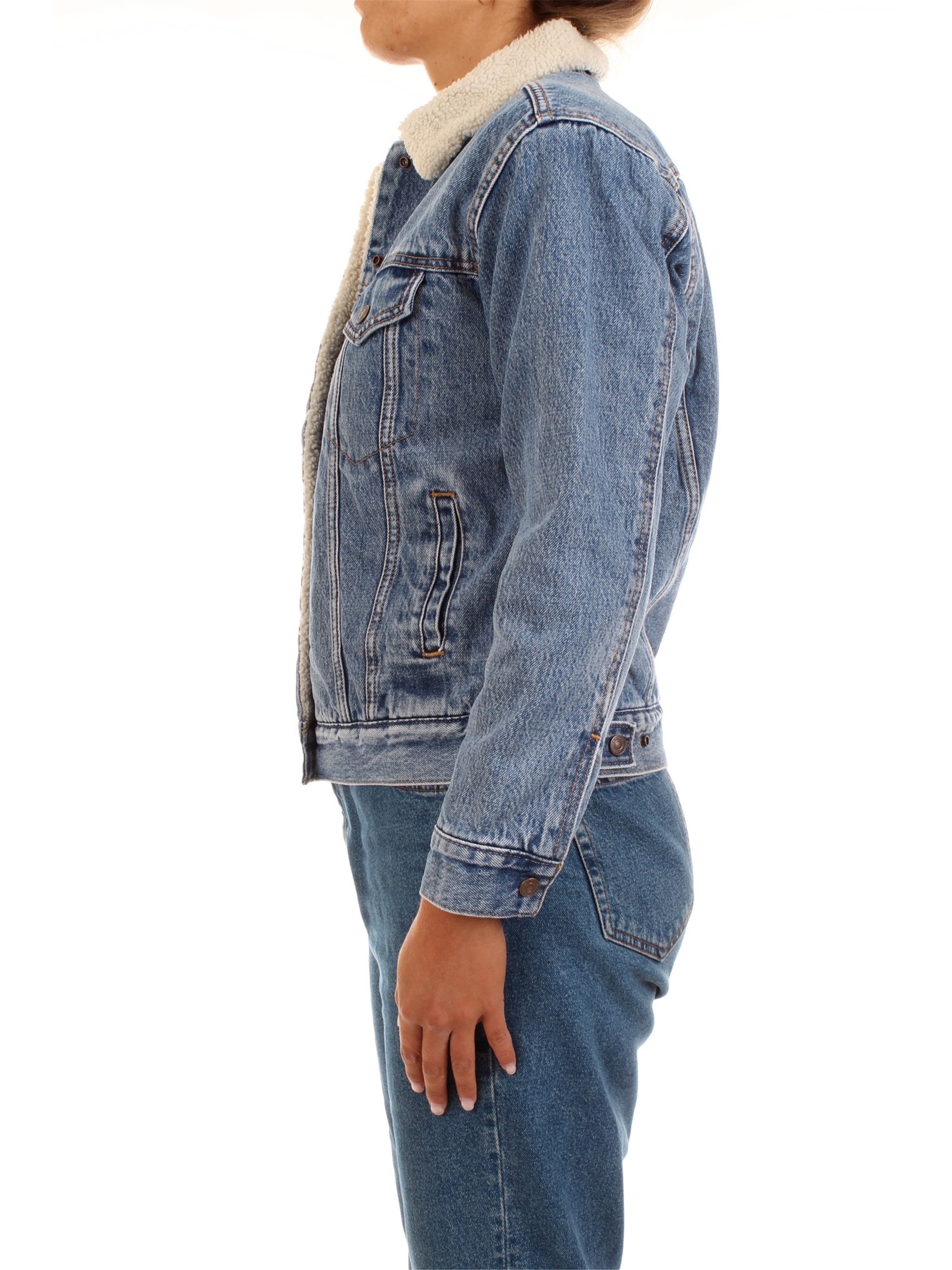 LEVI'S 36137-0005 Light blue Clothing Woman Jacket LEVI'S 36137-0005 Light blue Clothing Woman Jacket