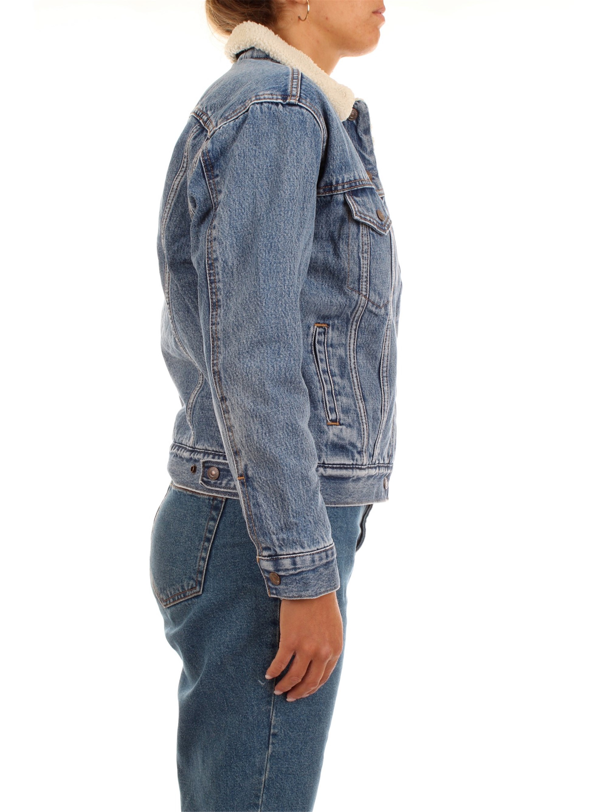 LEVI'S 36137-0005 Light blue Clothing Woman Jacket LEVI'S 36137-0005 Light blue Clothing Woman Jacket