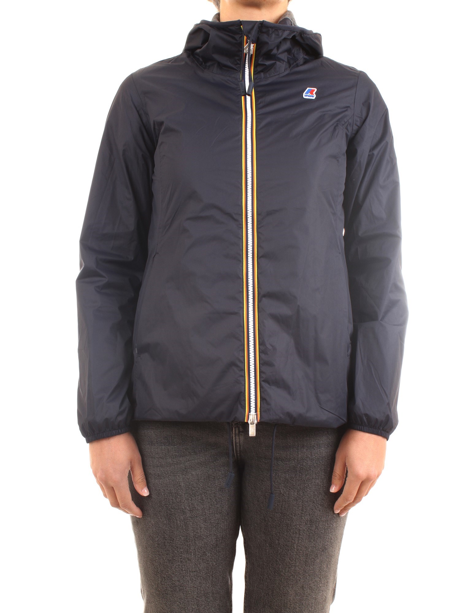 K-WAY K00BHI0 K89 Blue Clothing Woman Jacket K-WAY K00BHI0 K89 Blue Clothing Woman Jacket