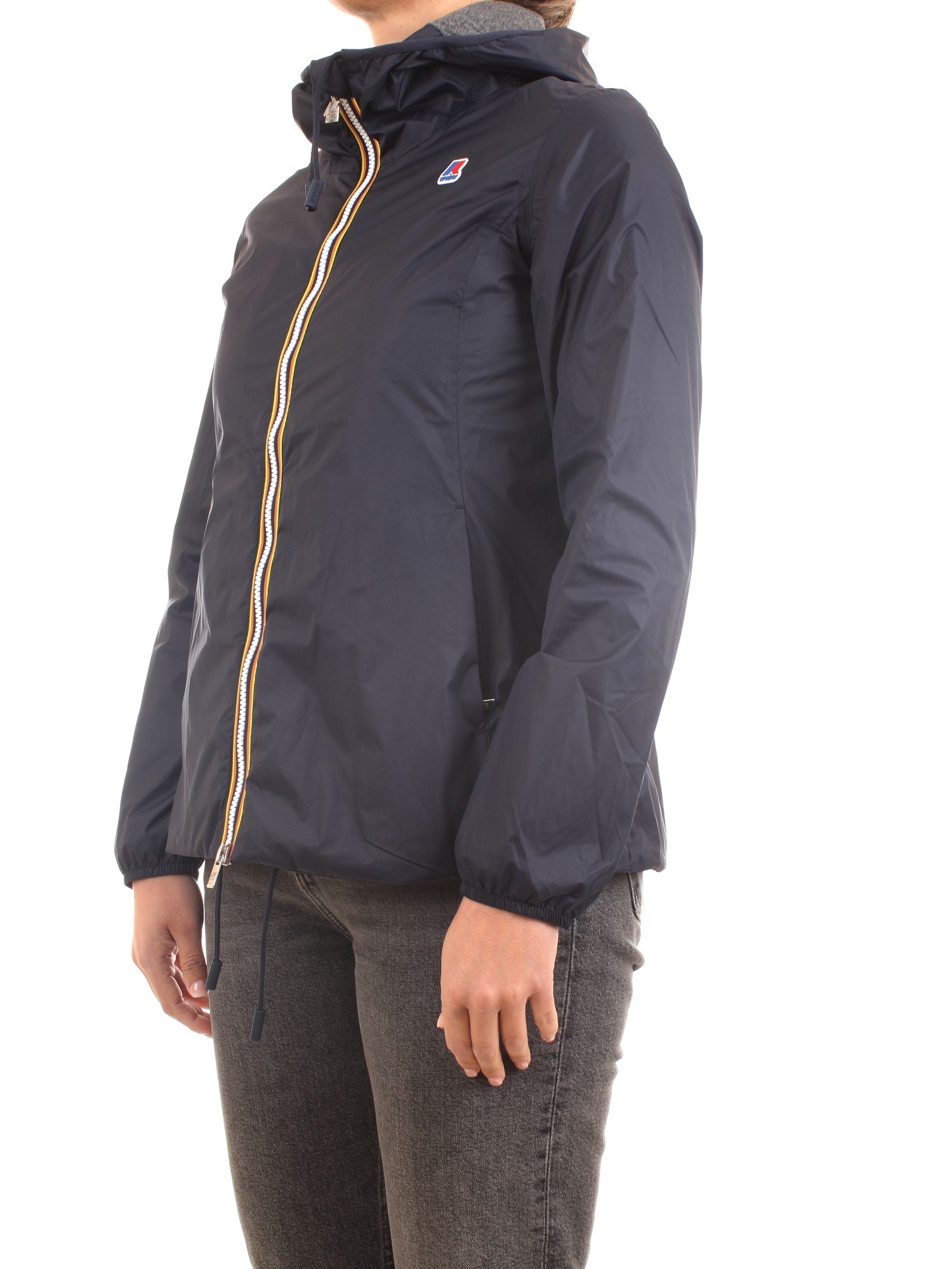 K-WAY K00BHI0 K89 Blue Clothing Woman Jacket K-WAY K00BHI0 K89 Blue Clothing Woman Jacket