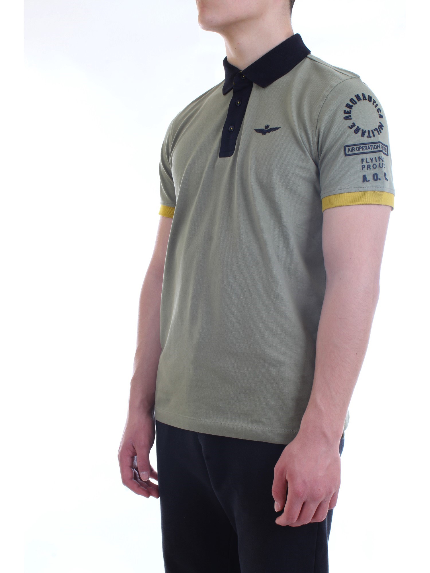 AERONAUTICA MILITARE 211PO1517P173 Military green Clothing Man Polo shirt AERONAUTICA MILITARE 211PO1517P173 Military green Clothing Man Polo shirt