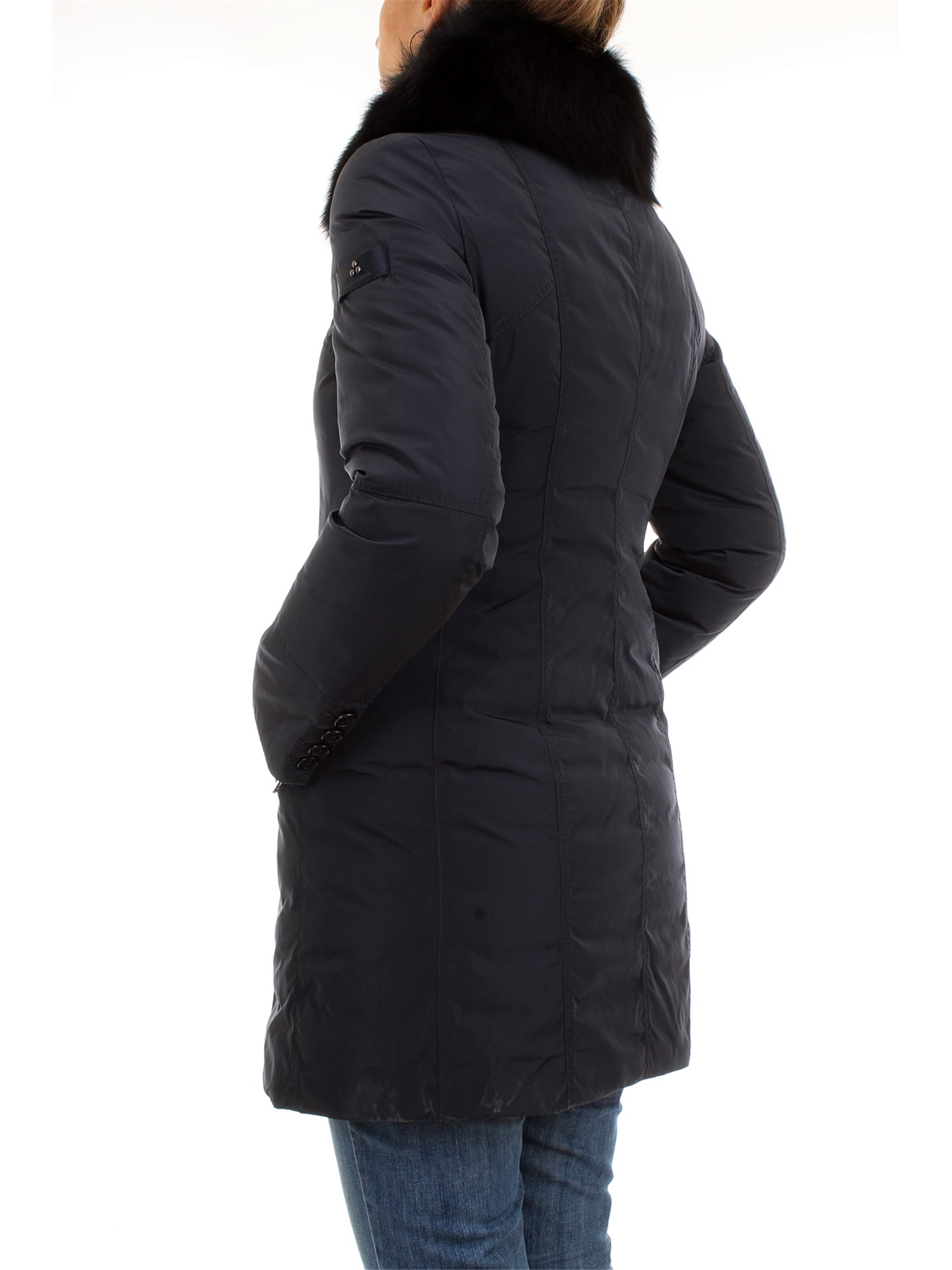 PEUTEREY PED2275 Blue Clothing Woman Overcoat PEUTEREY PED2275 Blue Clothing Woman Overcoat