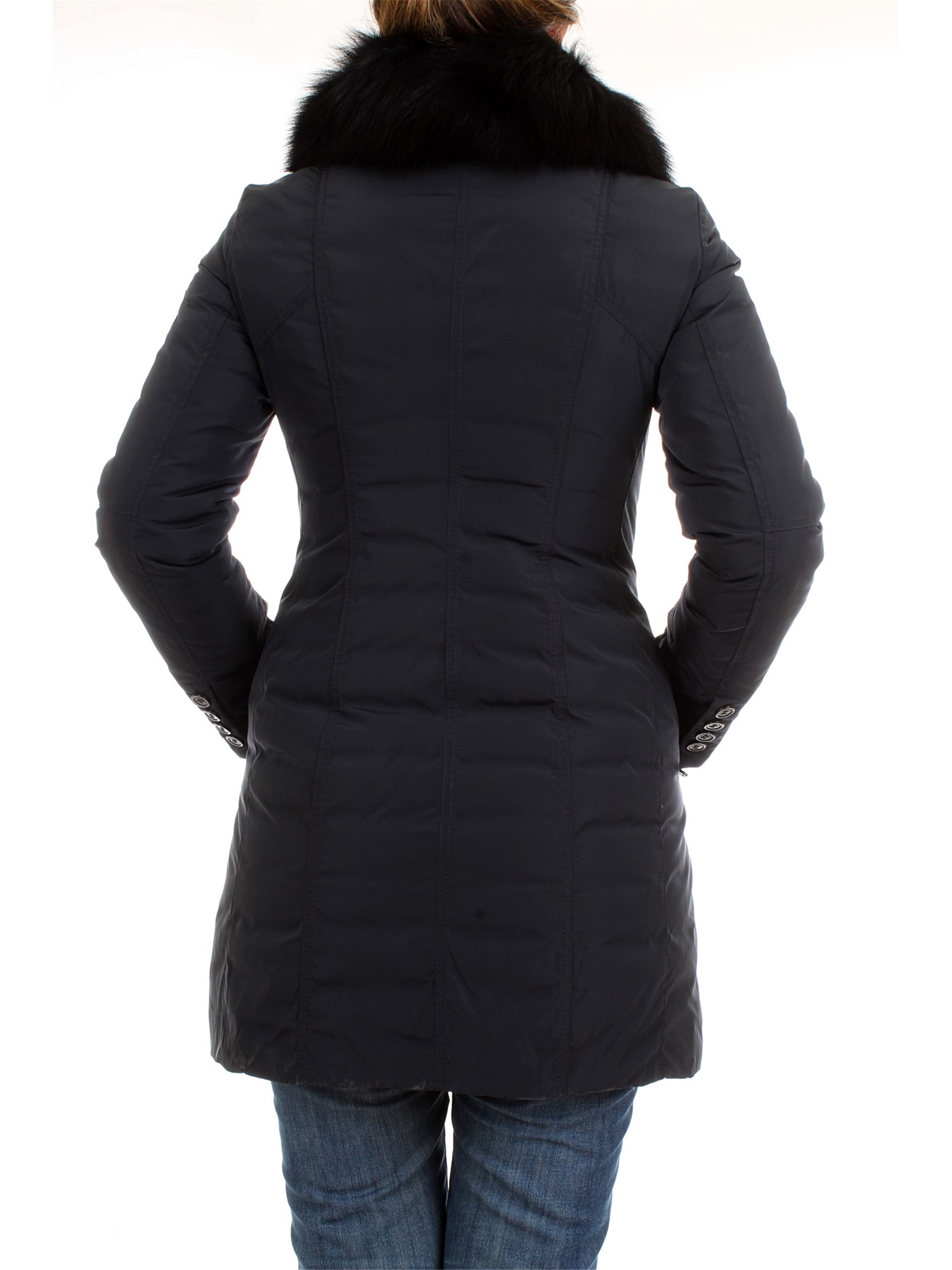 PEUTEREY PED2275 Blue Clothing Woman Overcoat PEUTEREY PED2275 Blue Clothing Woman Overcoat