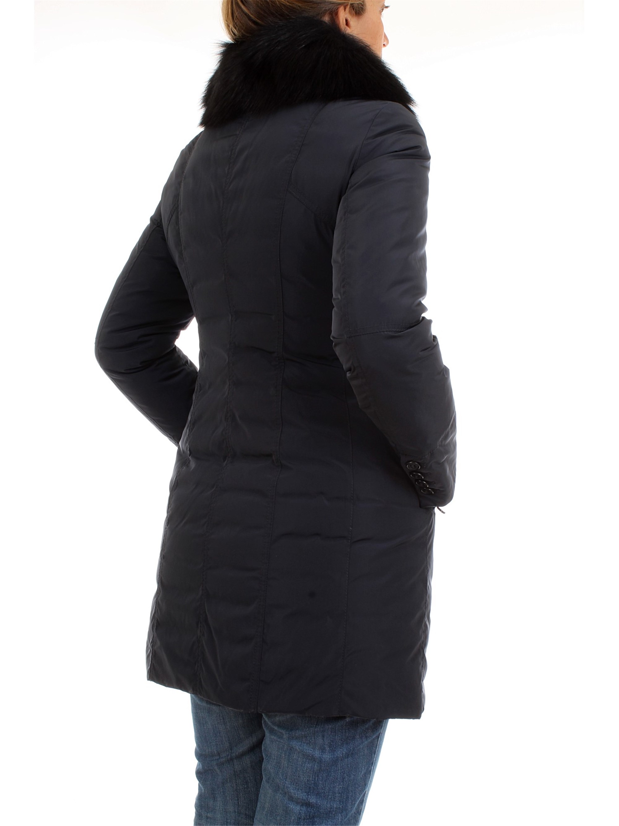 PEUTEREY PED2275 Blue Clothing Woman Overcoat PEUTEREY PED2275 Blue Clothing Woman Overcoat