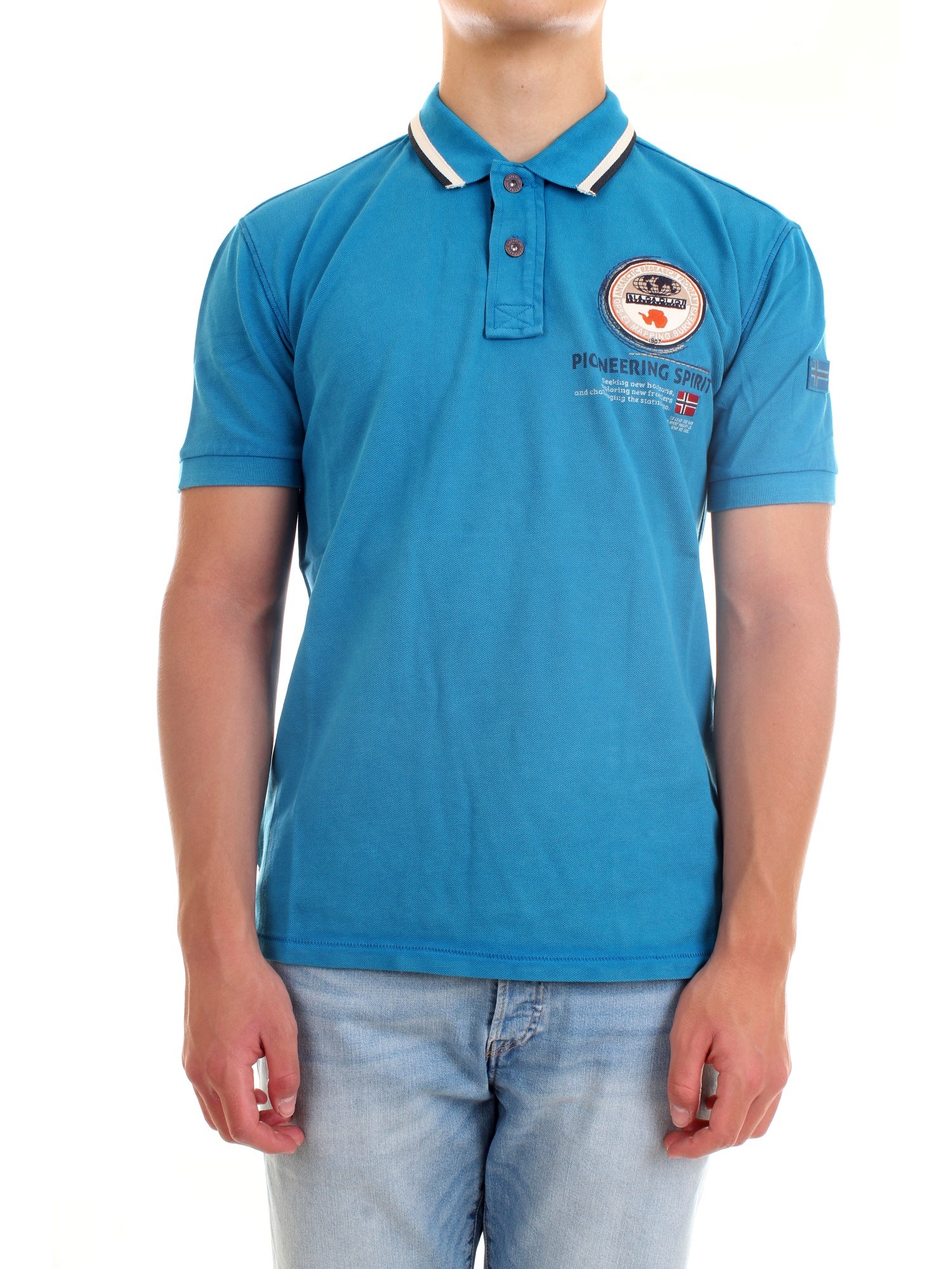 NAPAPIJRI NP0A4F6D Light blue Clothing Man Polo shirt NAPAPIJRI NP0A4F6D Light blue Clothing Man Polo shirt