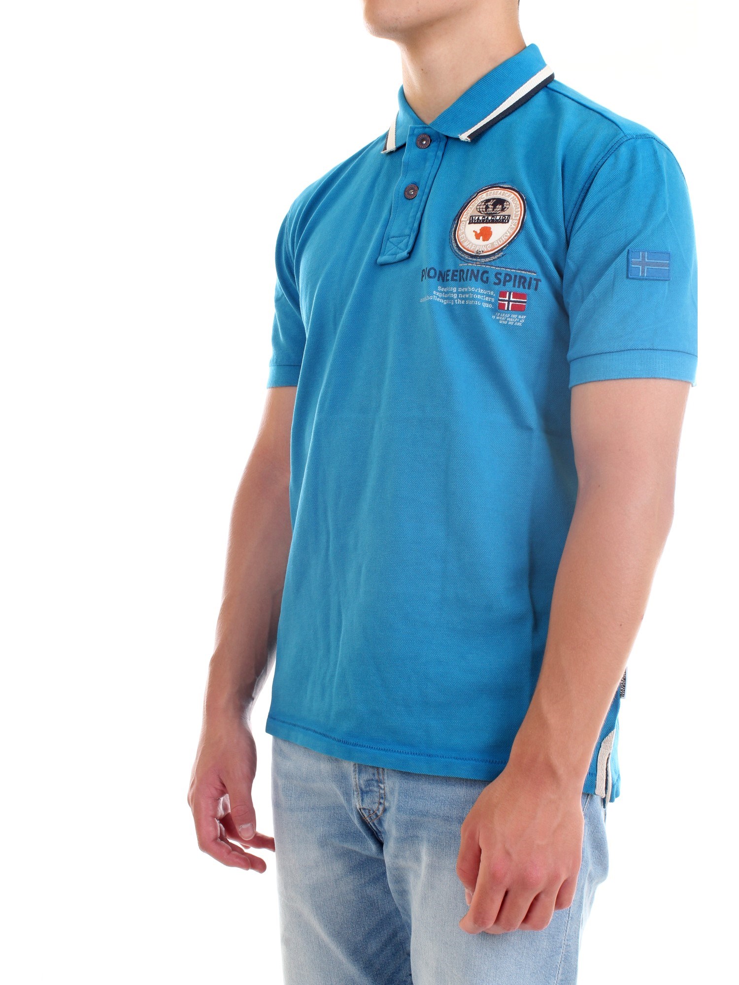 NAPAPIJRI NP0A4F6D Light blue Clothing Man Polo shirt NAPAPIJRI NP0A4F6D Light blue Clothing Man Polo shirt