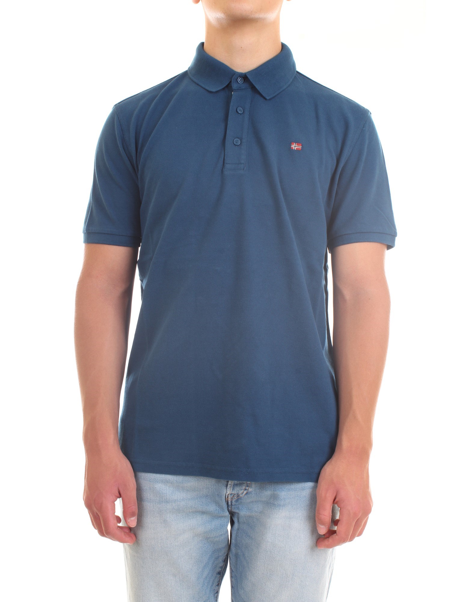 NAPAPIJRI NP0A4FUO Medium blue Clothing Man Polo shirt NAPAPIJRI NP0A4FUO Medium blue Clothing Man Polo shirt
