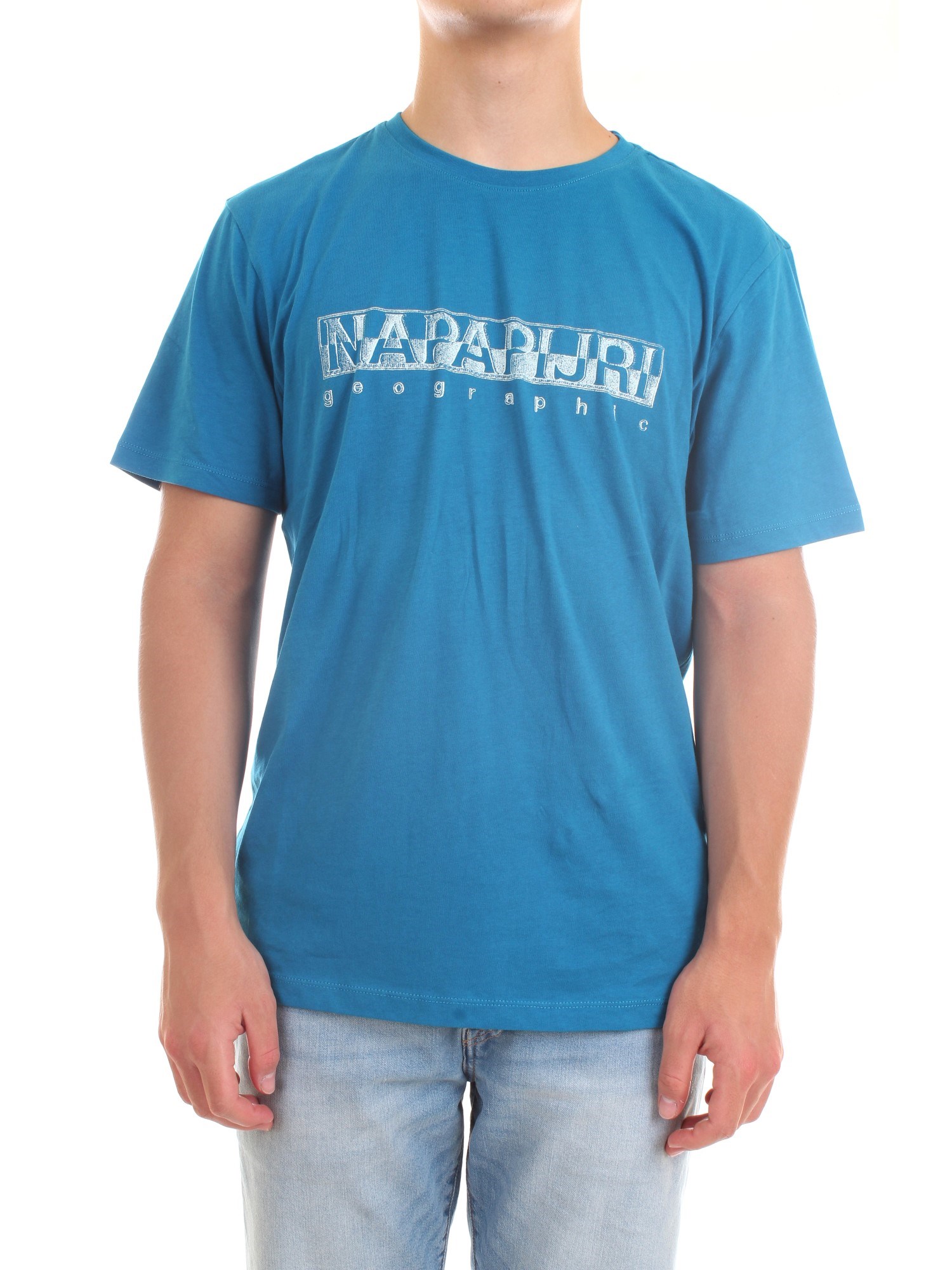 NAPAPIJRI NP0A4F9O Light blue Clothing Man T-Shirt/Polo NAPAPIJRI NP0A4F9O Light blue Clothing Man T-Shirt/Polo