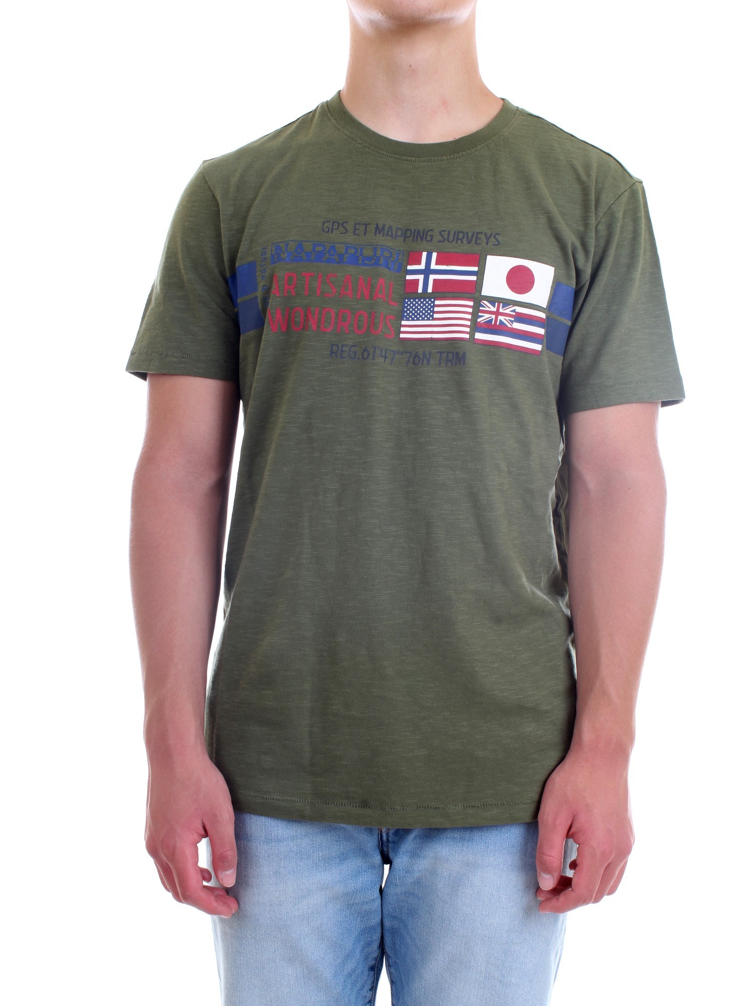 NAPAPIJRI NP0A4F6J Green Clothing Man T-Shirt/Polo NAPAPIJRI NP0A4F6J Green Clothing Man T-Shirt/Polo