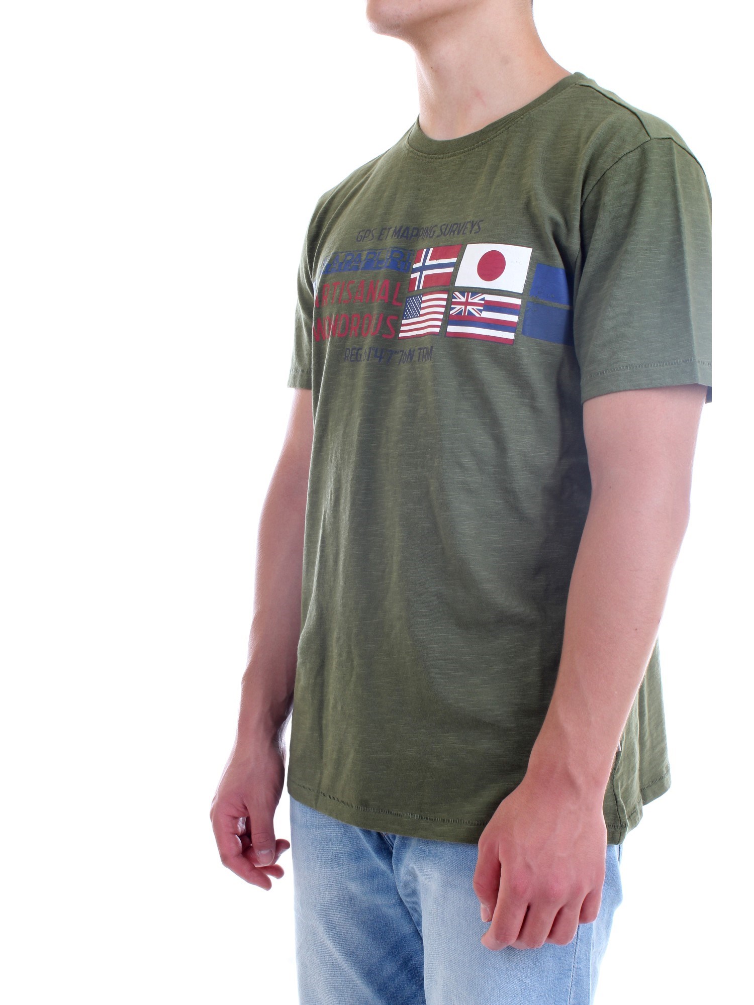 NAPAPIJRI NP0A4F6J Green Clothing Man T-Shirt/Polo NAPAPIJRI NP0A4F6J Green Clothing Man T-Shirt/Polo
