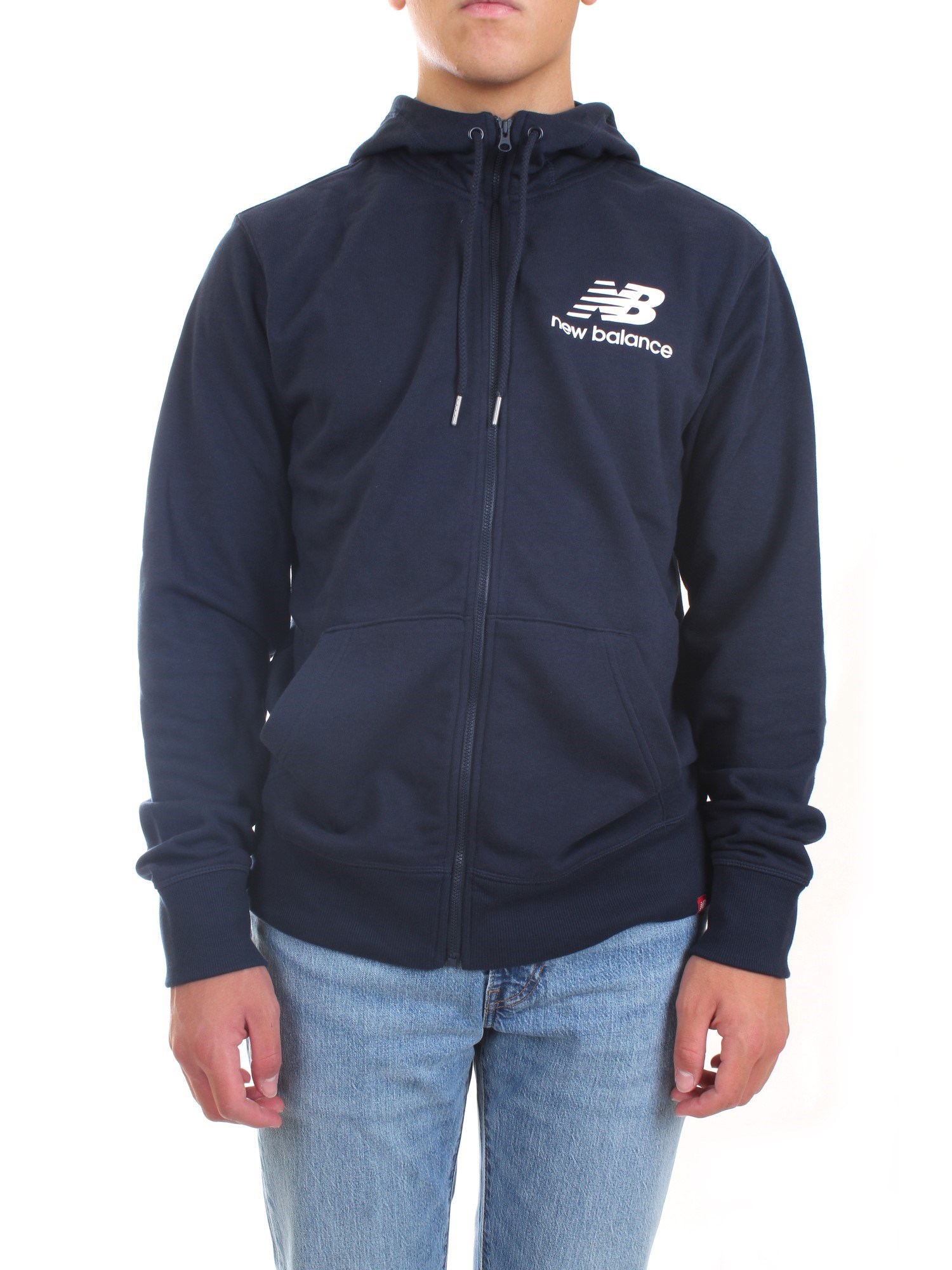 NEW BALANCE MJ3558 Blue Clothing Man Sweater NEW BALANCE MJ3558 Blue Clothing Man Sweater