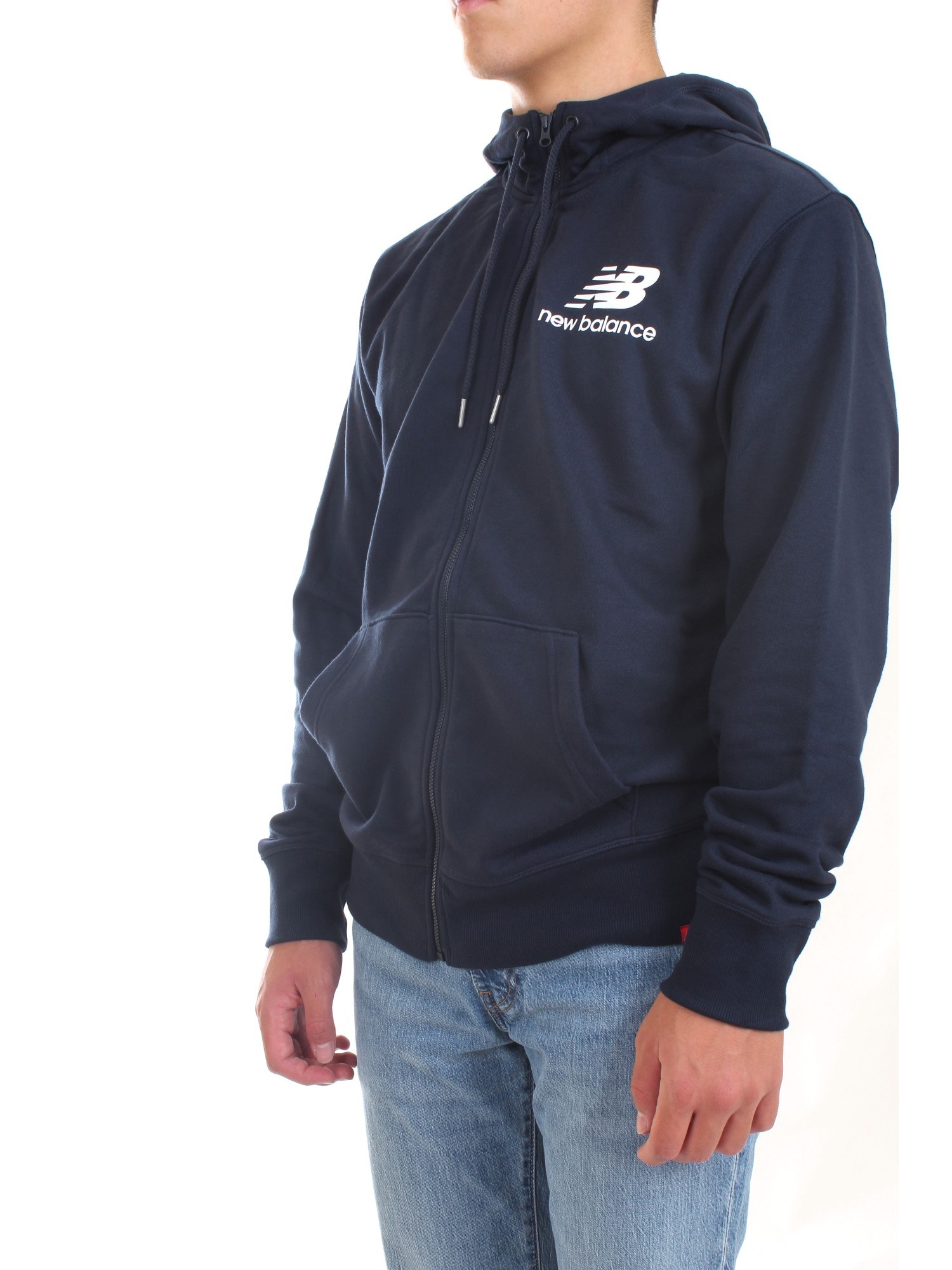 NEW BALANCE MJ3558 Blue Clothing Man Sweater NEW BALANCE MJ3558 Blue Clothing Man Sweater