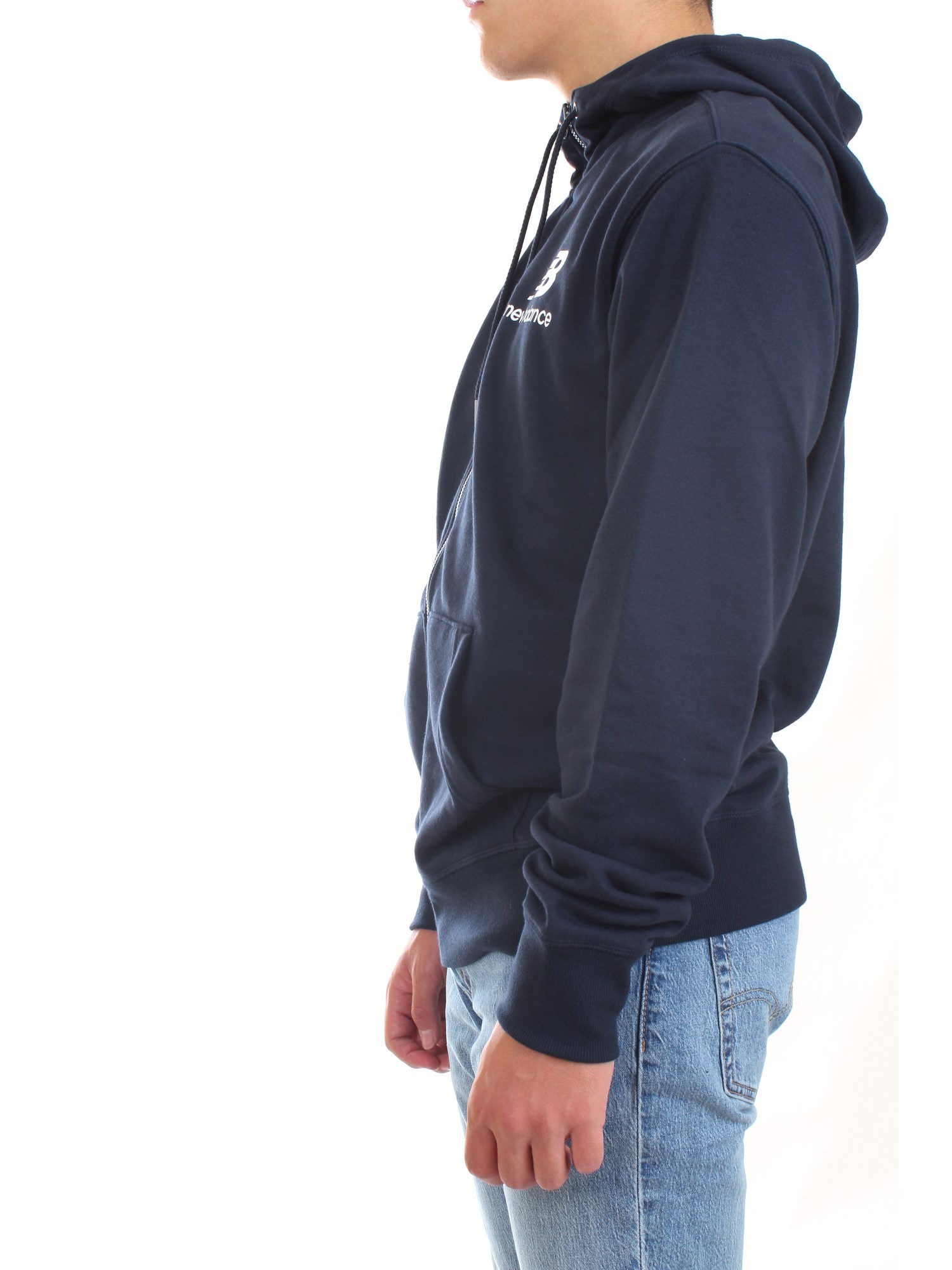NEW BALANCE MJ3558 Blue Clothing Man Sweater NEW BALANCE MJ3558 Blue Clothing Man Sweater