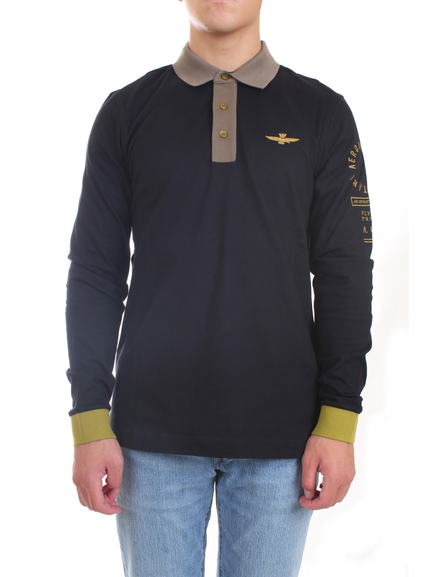 AERONAUTICA MILITARE 212PO1575P173 Black Clothing Man Polo shirt AERONAUTICA MILITARE 212PO1575P173 Black Clothing Man Polo shirt
