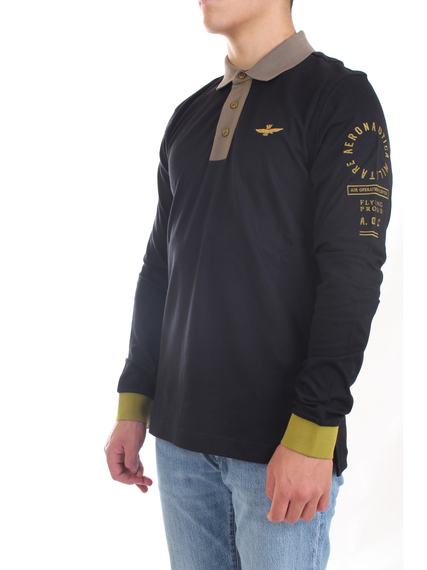 AERONAUTICA MILITARE 212PO1575P173 Black Clothing Man Polo shirt AERONAUTICA MILITARE 212PO1575P173 Black Clothing Man Polo shirt