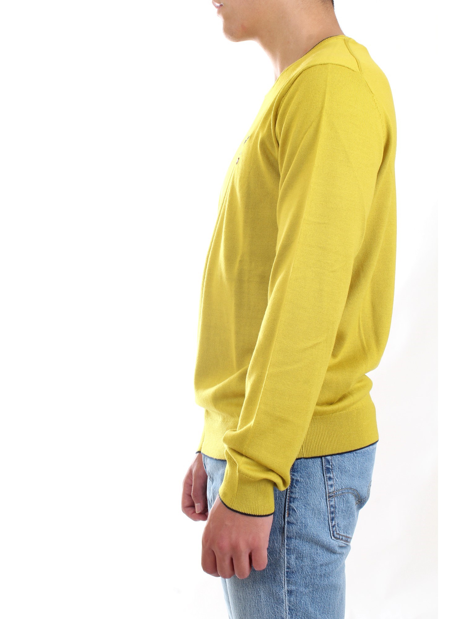 AERONAUTICA MILITARE 212MA1344L415 Yellow Clothing Man Sweater AERONAUTICA MILITARE 212MA1344L415 Yellow Clothing Man Sweater