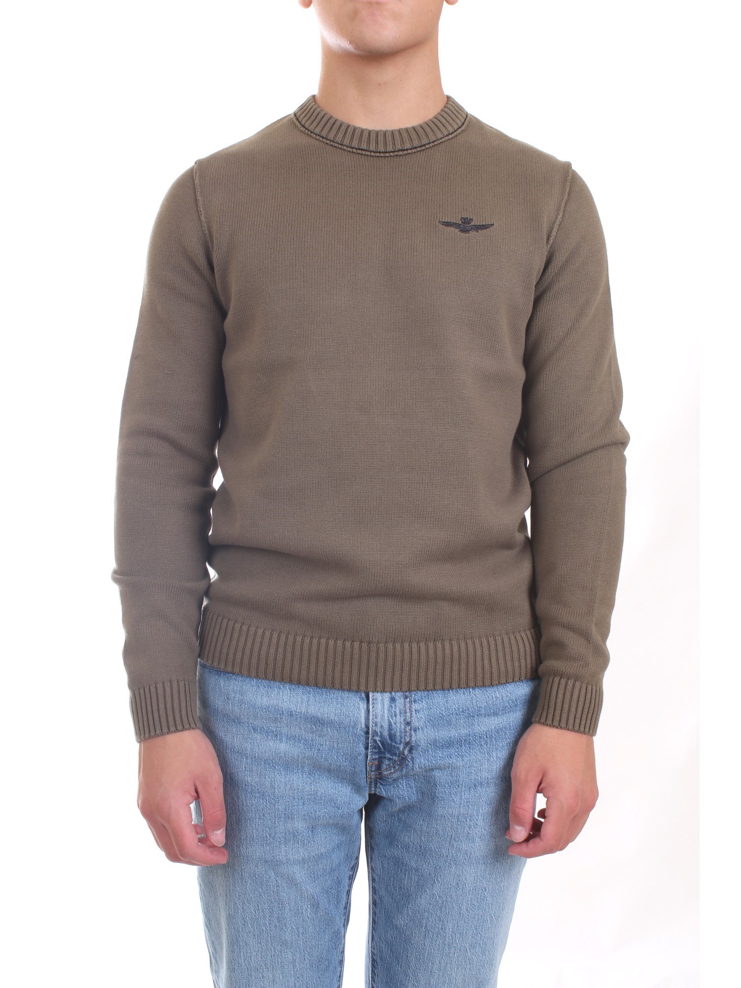 AERONAUTICA MILITARE 212MA1276L408 Khaki green Clothing Man Sweater AERONAUTICA MILITARE 212MA1276L408 Khaki green Clothing Man Sweater