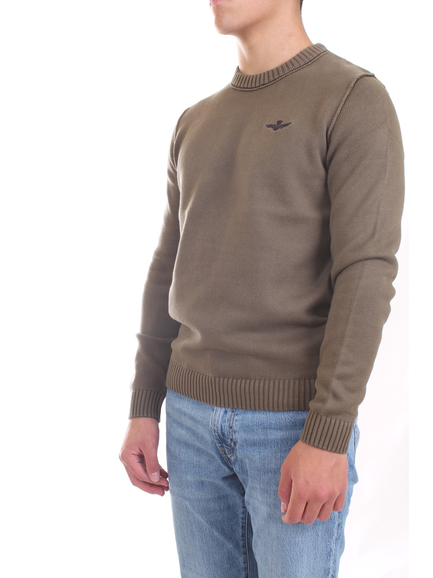 AERONAUTICA MILITARE 212MA1276L408 Khaki green Clothing Man Sweater AERONAUTICA MILITARE 212MA1276L408 Khaki green Clothing Man Sweater
