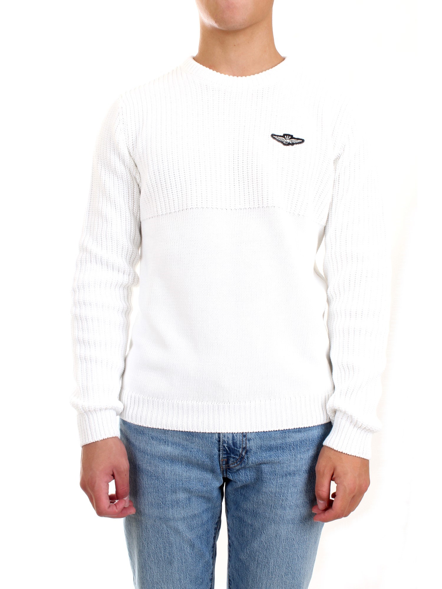 AERONAUTICA MILITARE 212MA1280L409 White Clothing Man Sweater AERONAUTICA MILITARE 212MA1280L409 White Clothing Man Sweater