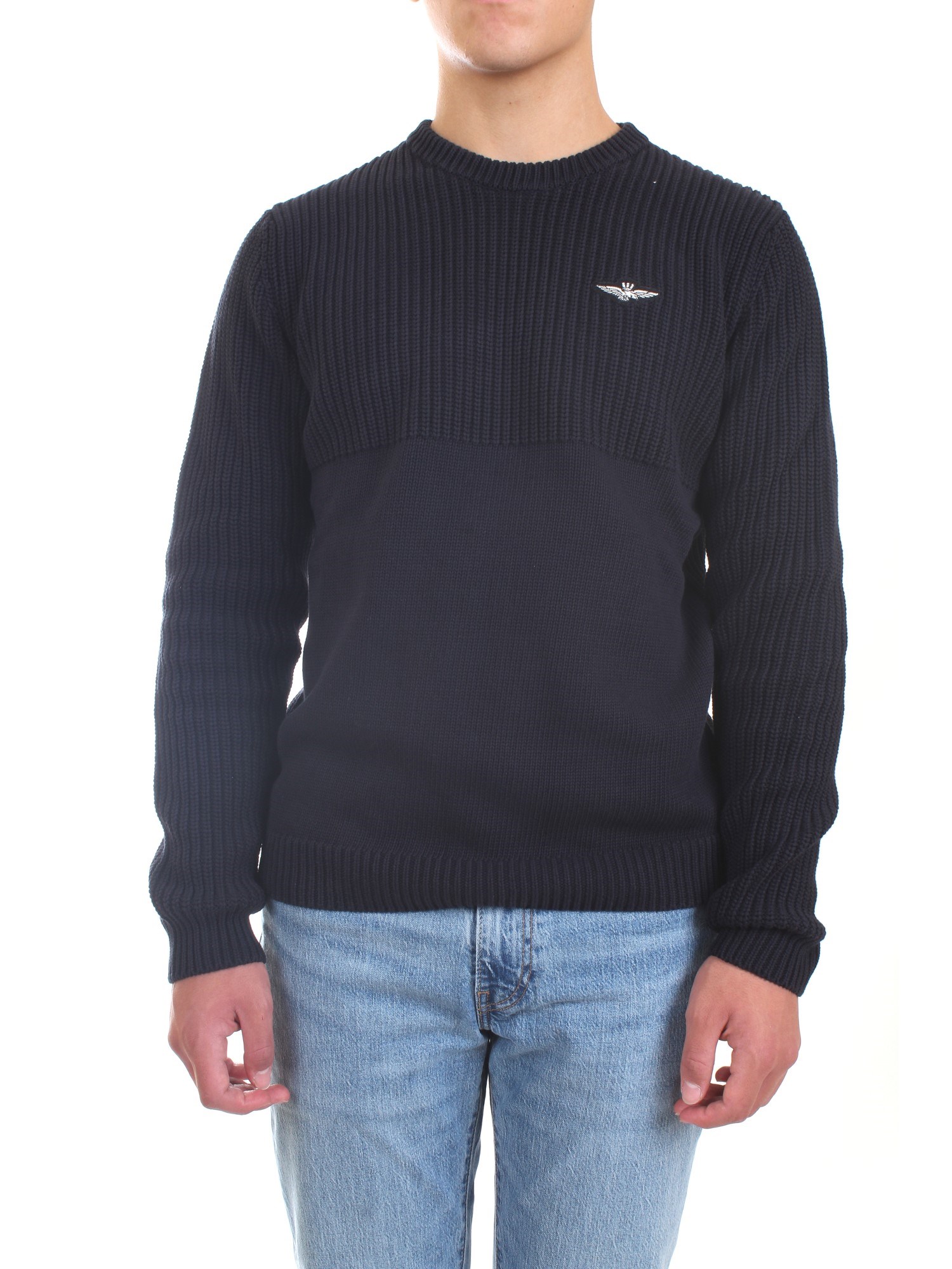 AERONAUTICA MILITARE 212MA1280L409 Blue Clothing Man Sweater AERONAUTICA MILITARE 212MA1280L409 Blue Clothing Man Sweater