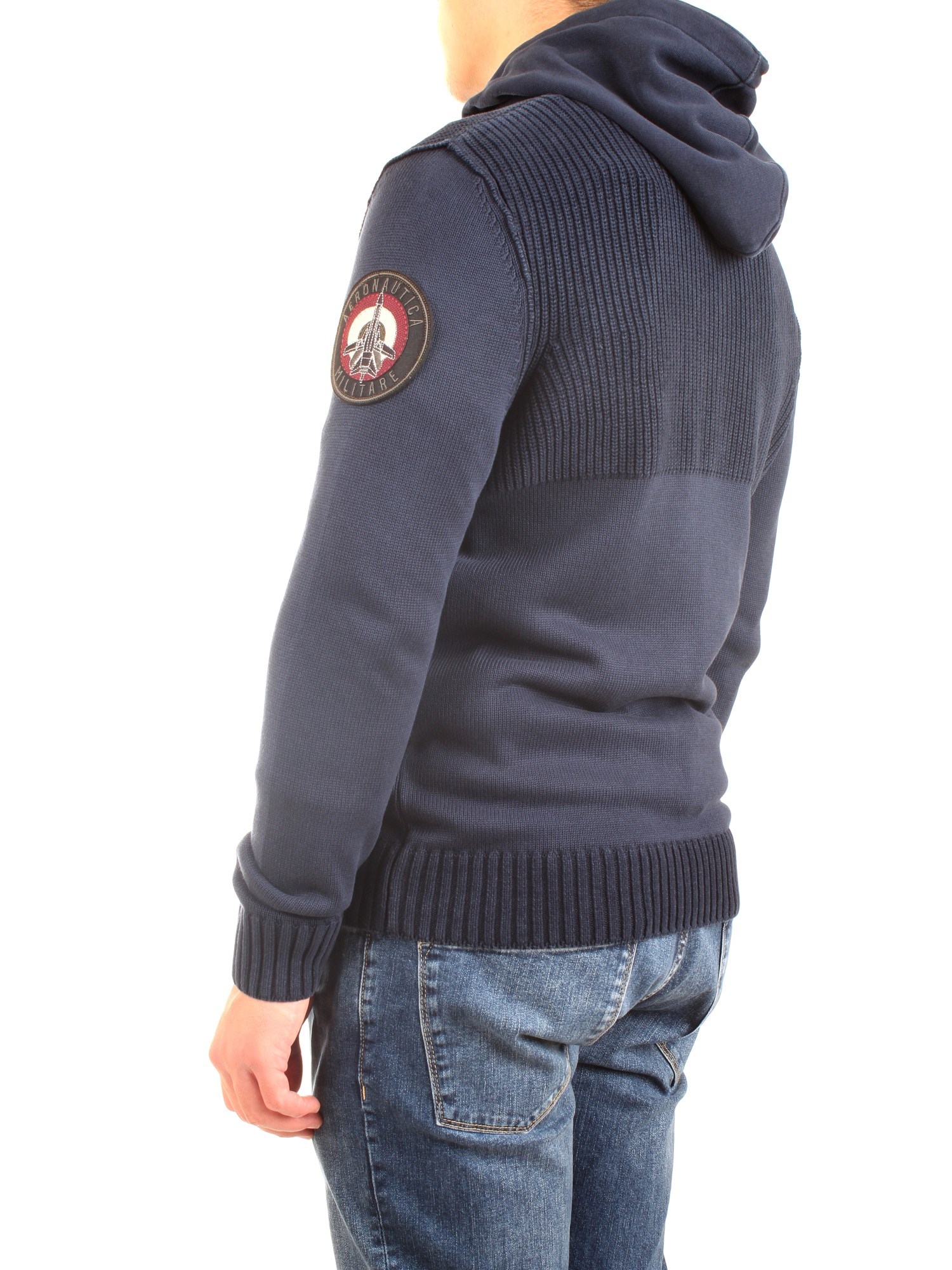 AERONAUTICA MILITARE 212MA1347L385 Blue Clothing Man Sweater AERONAUTICA MILITARE 212MA1347L385 Blue Clothing Man Sweater