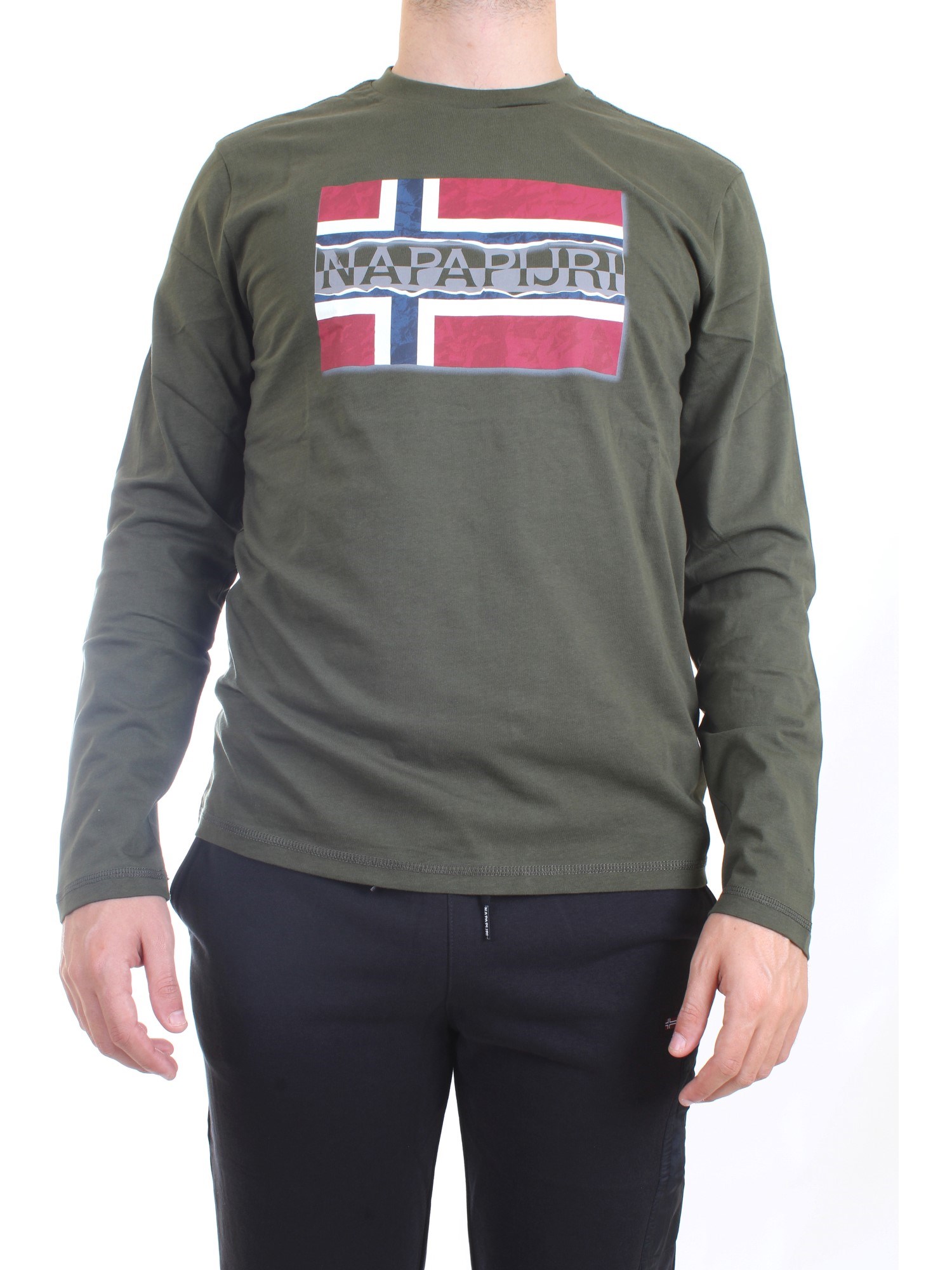 NAPAPIJRI NP0A4FRQ Military green Clothing Man T-Shirt/Polo NAPAPIJRI NP0A4FRQ Military green Clothing Man T-Shirt/Polo