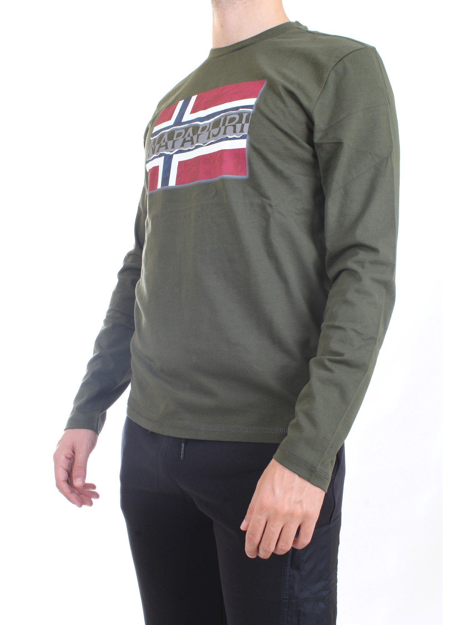 NAPAPIJRI NP0A4FRQ Military green Clothing Man T-Shirt/Polo NAPAPIJRI NP0A4FRQ Military green Clothing Man T-Shirt/Polo