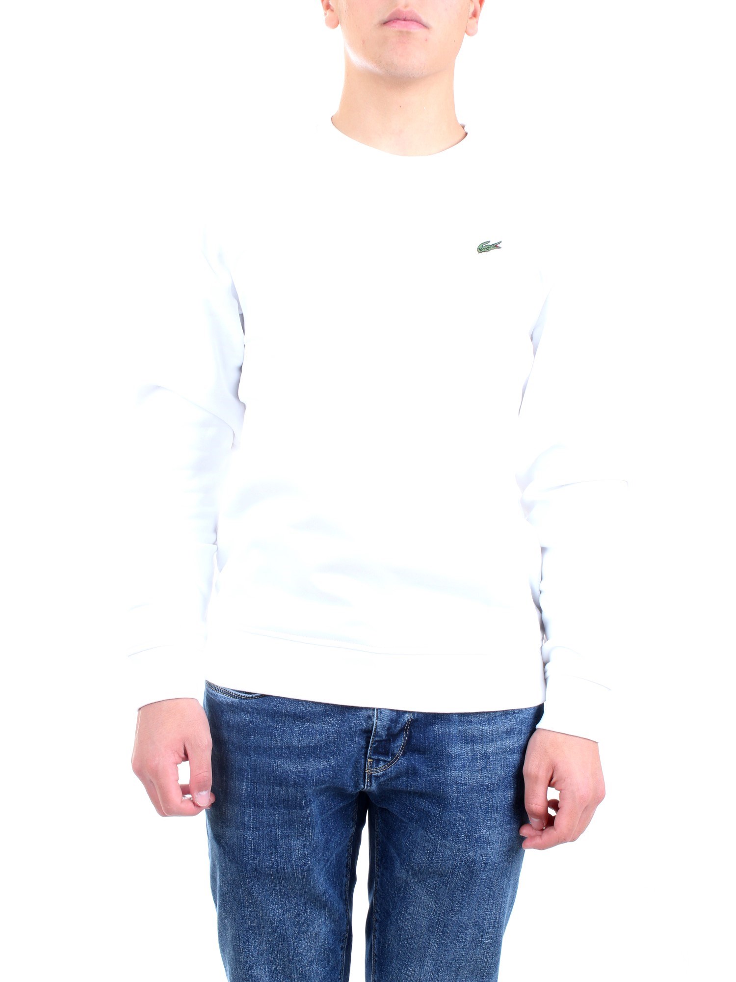 Lacoste SH1505 00 White Clothing Man Sweater Lacoste SH1505 00 White Clothing Man Sweater