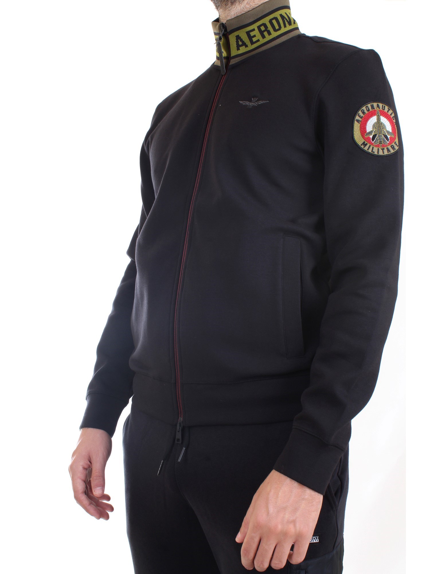 AERONAUTICA MILITARE 212FE1634F456 Black Clothing Man Sweater AERONAUTICA MILITARE 212FE1634F456 Black Clothing Man Sweater