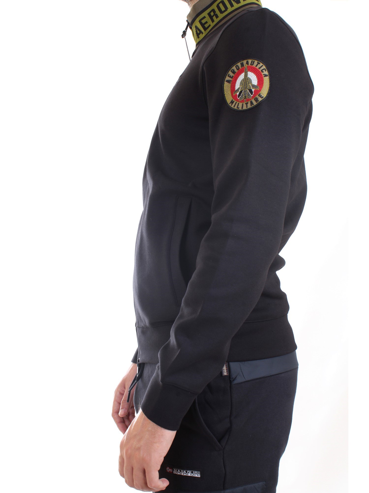 AERONAUTICA MILITARE 212FE1634F456 Black Clothing Man Sweater AERONAUTICA MILITARE 212FE1634F456 Black Clothing Man Sweater