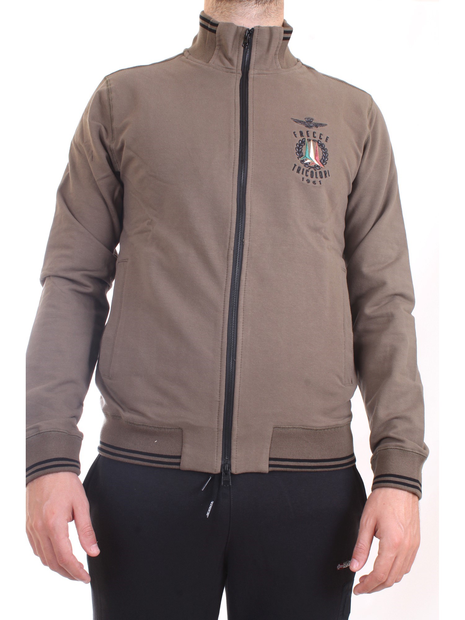 AERONAUTICA MILITARE 212FE1625F439 Khaki green Clothing Man Sweater AERONAUTICA MILITARE 212FE1625F439 Khaki green Clothing Man Sweater