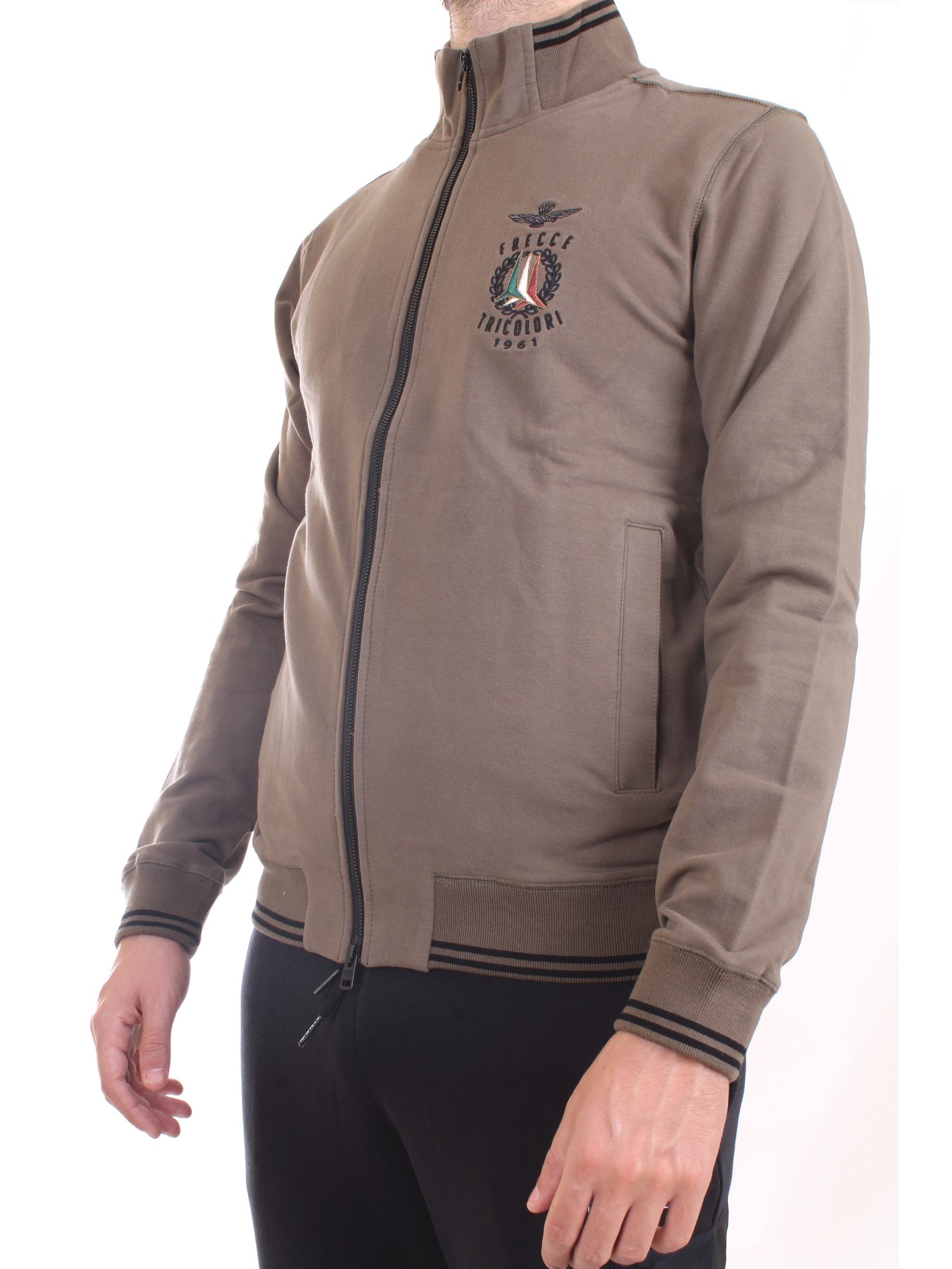 AERONAUTICA MILITARE 212FE1625F439 Khaki green Clothing Man Sweater AERONAUTICA MILITARE 212FE1625F439 Khaki green Clothing Man Sweater