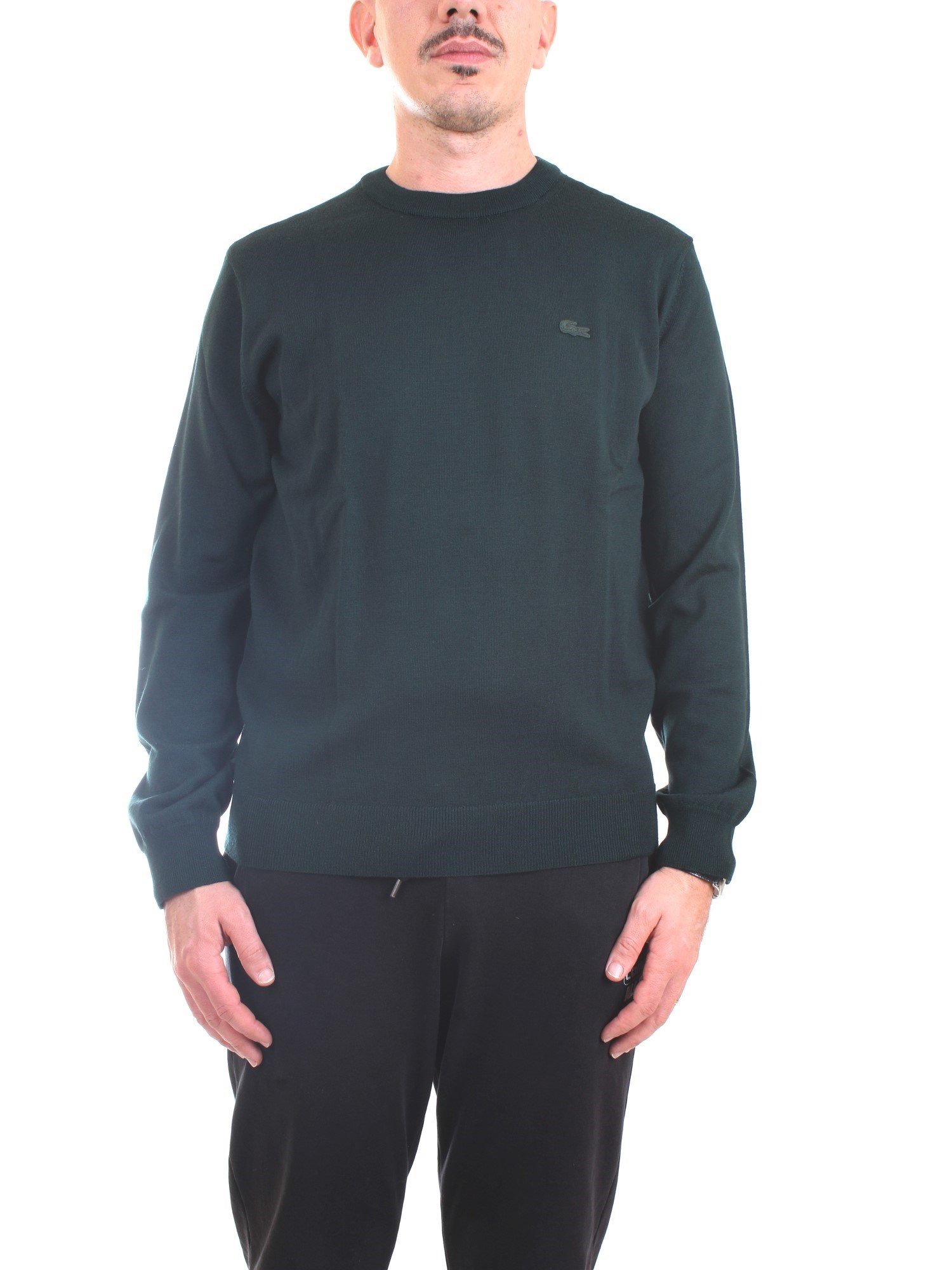 Lacoste AH1969 00 Green Clothing Man Pullover Lacoste AH1969 00 Green Clothing Man Pullover