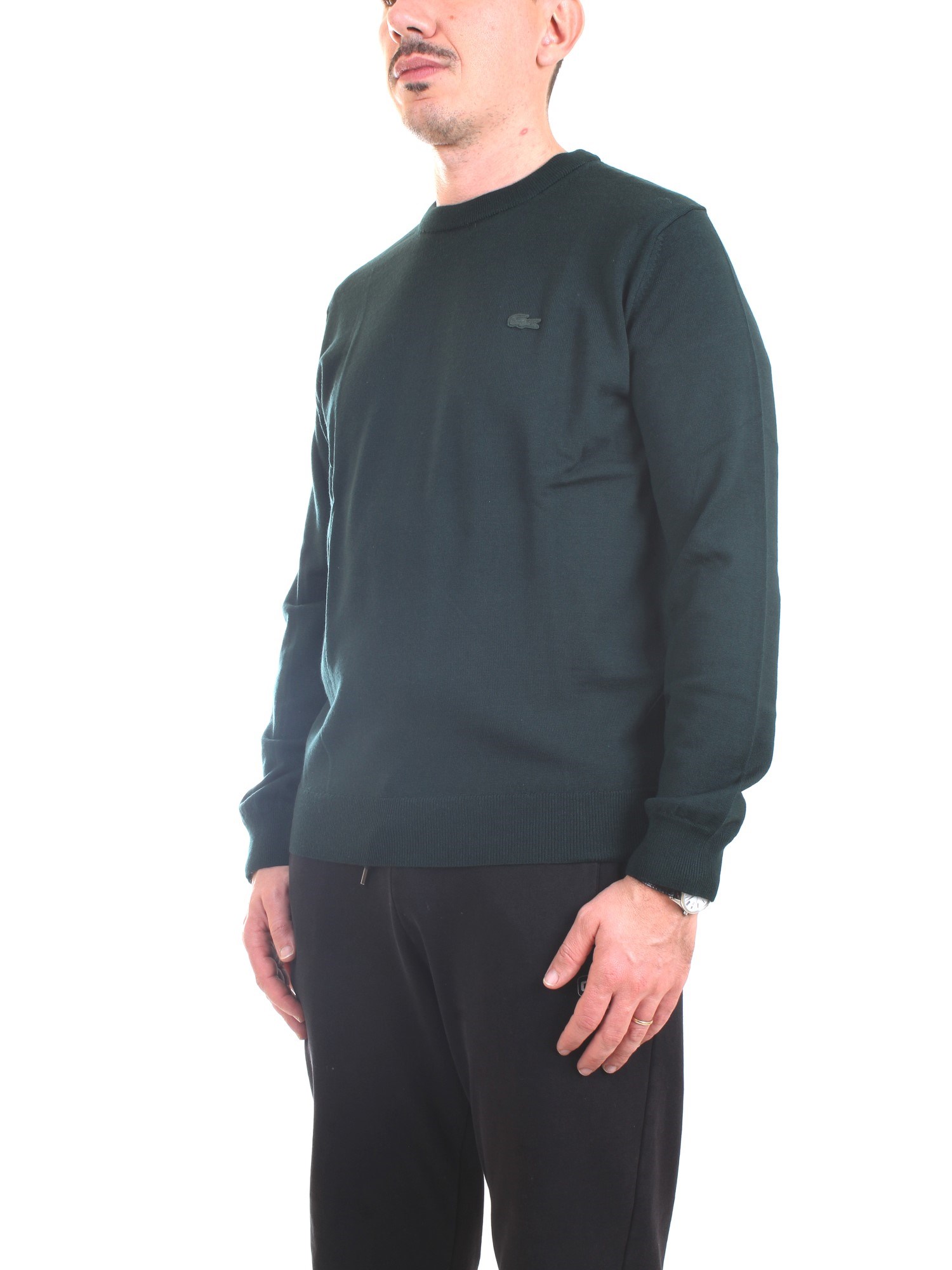 Lacoste AH1969 00 Green Clothing Man Pullover Lacoste AH1969 00 Green Clothing Man Pullover
