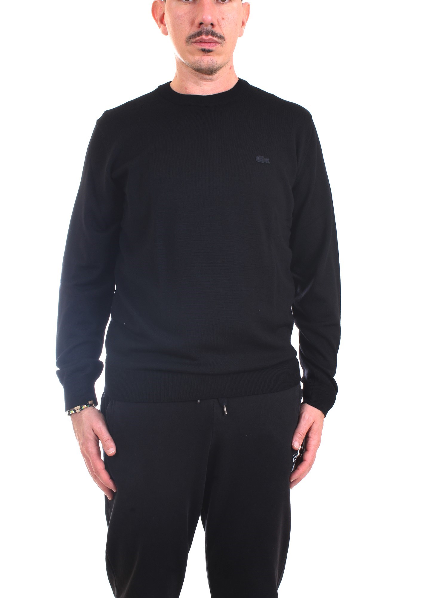 Lacoste AH1969 00 Black Clothing Man Pullover Lacoste AH1969 00 Black Clothing Man Pullover