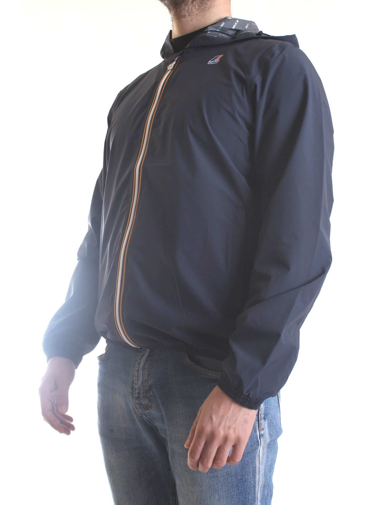 K-WAY K31126W Blue Clothing Man Jacket K-WAY K31126W Blue Clothing Man Jacket