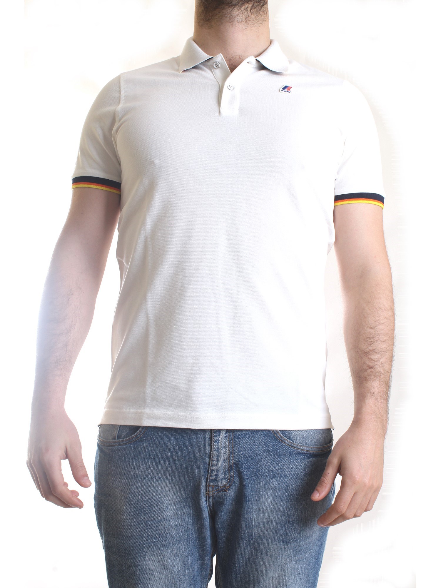 K-WAY K008J50 White Clothing Man Polo shirt K-WAY K008J50 White Clothing Man Polo shirt