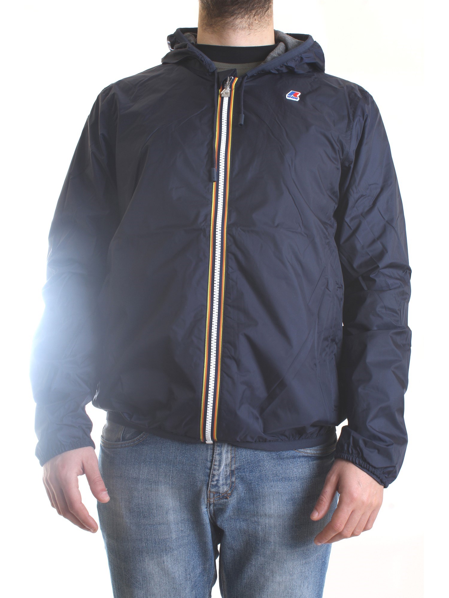 K-WAY K31161W Blue Clothing Man Jacket K-WAY K31161W Blue Clothing Man Jacket