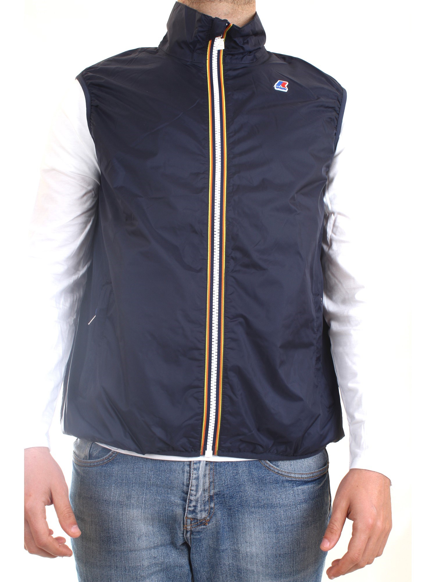 K-WAY K31165W Blue Clothing Man Gilet K-WAY K31165W Blue Clothing Man Gilet