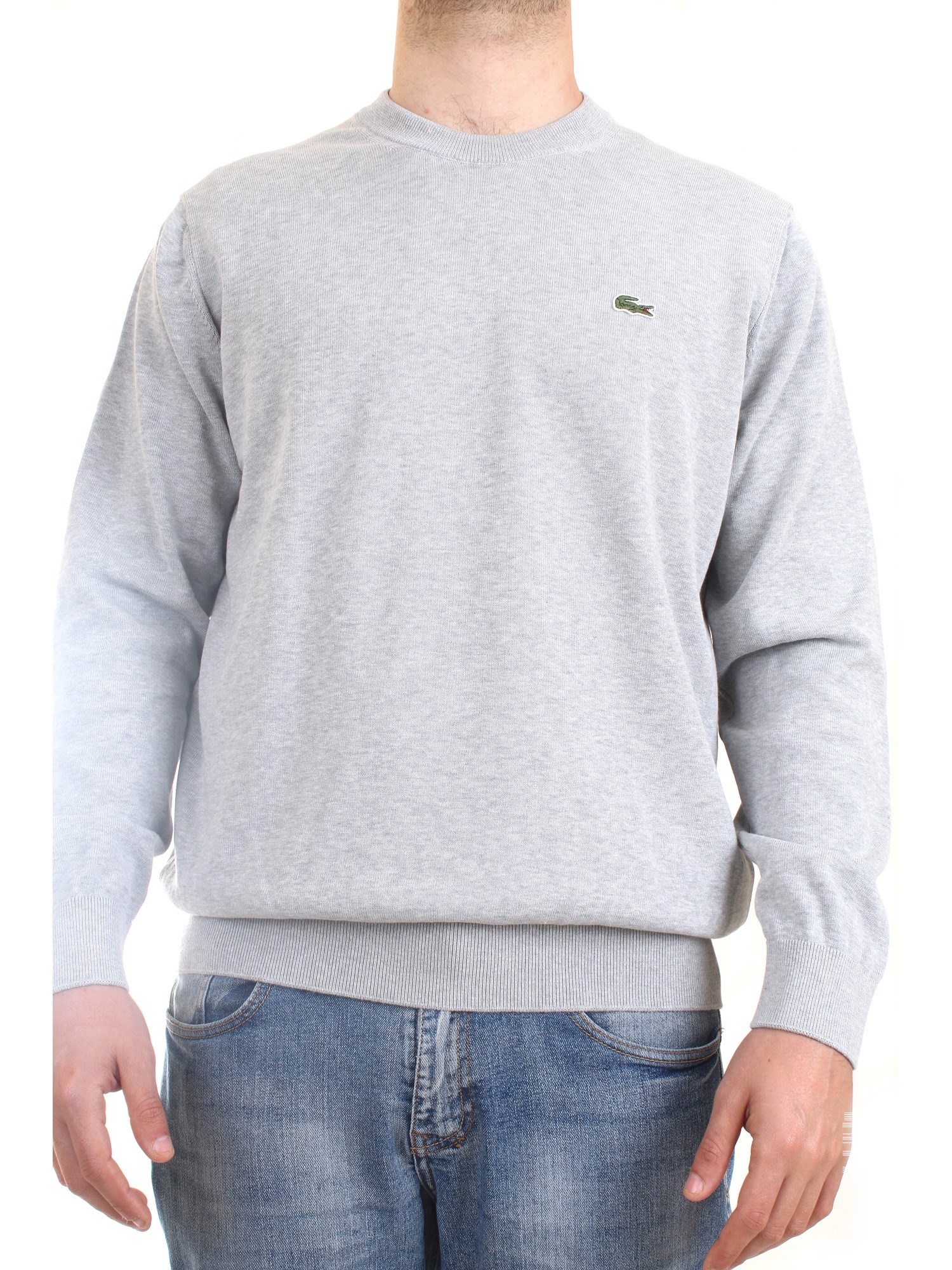 Lacoste AH1985 00 Grey Clothing Man Pullover Lacoste AH1985 00 Grey Clothing Man Pullover