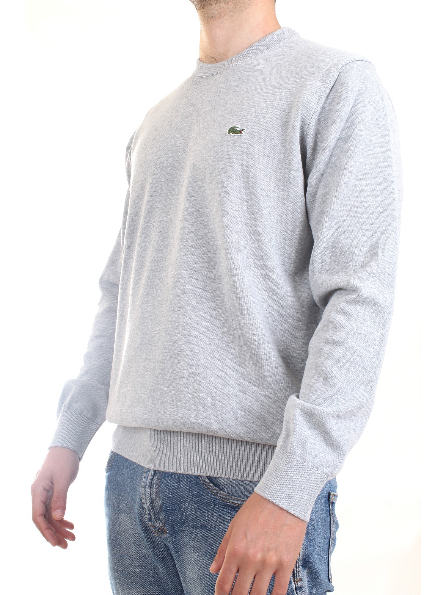Lacoste AH1985 00 Grey Clothing Man Pullover Lacoste AH1985 00 Grey Clothing Man Pullover