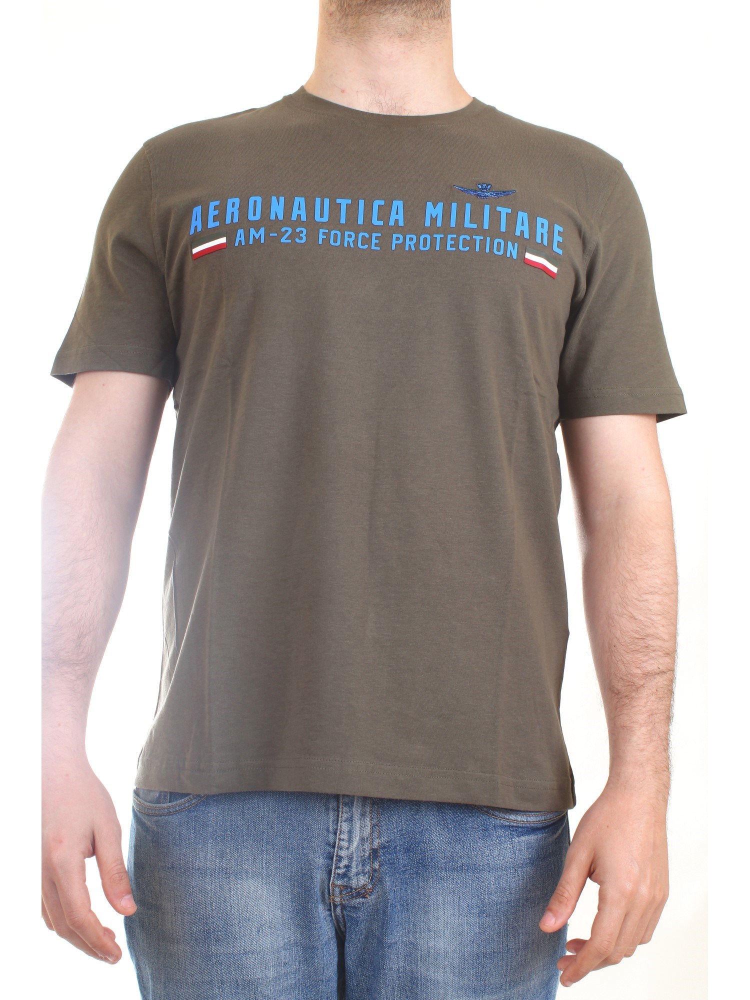 AERONAUTICA MILITARE 221TS1942J538 Military green Clothing Man T-Shirt/Polo AERONAUTICA MILITARE 221TS1942J538 Military green Clothing Man T-Shirt/Polo